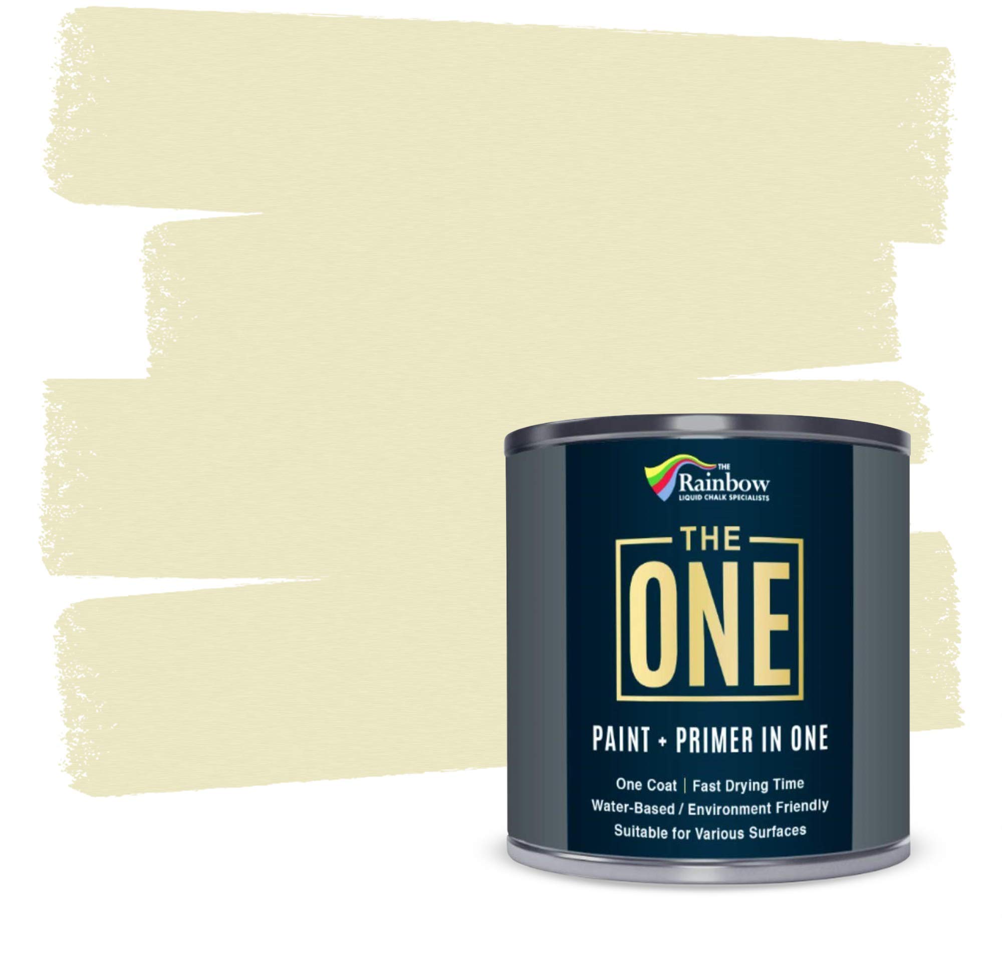 THE ONE All-in-One Paint & Primer - Most Durable Furniture, Cabinet, Door & Wall Paint for Interior & Exterior Use | Fast Drying Craft Paint for Bathroom, Kitchen & Home Projects | Gloss Finish, Cream Color, 1 Liter | Perfect for DIY Home Renovation & Furniture Refinishing