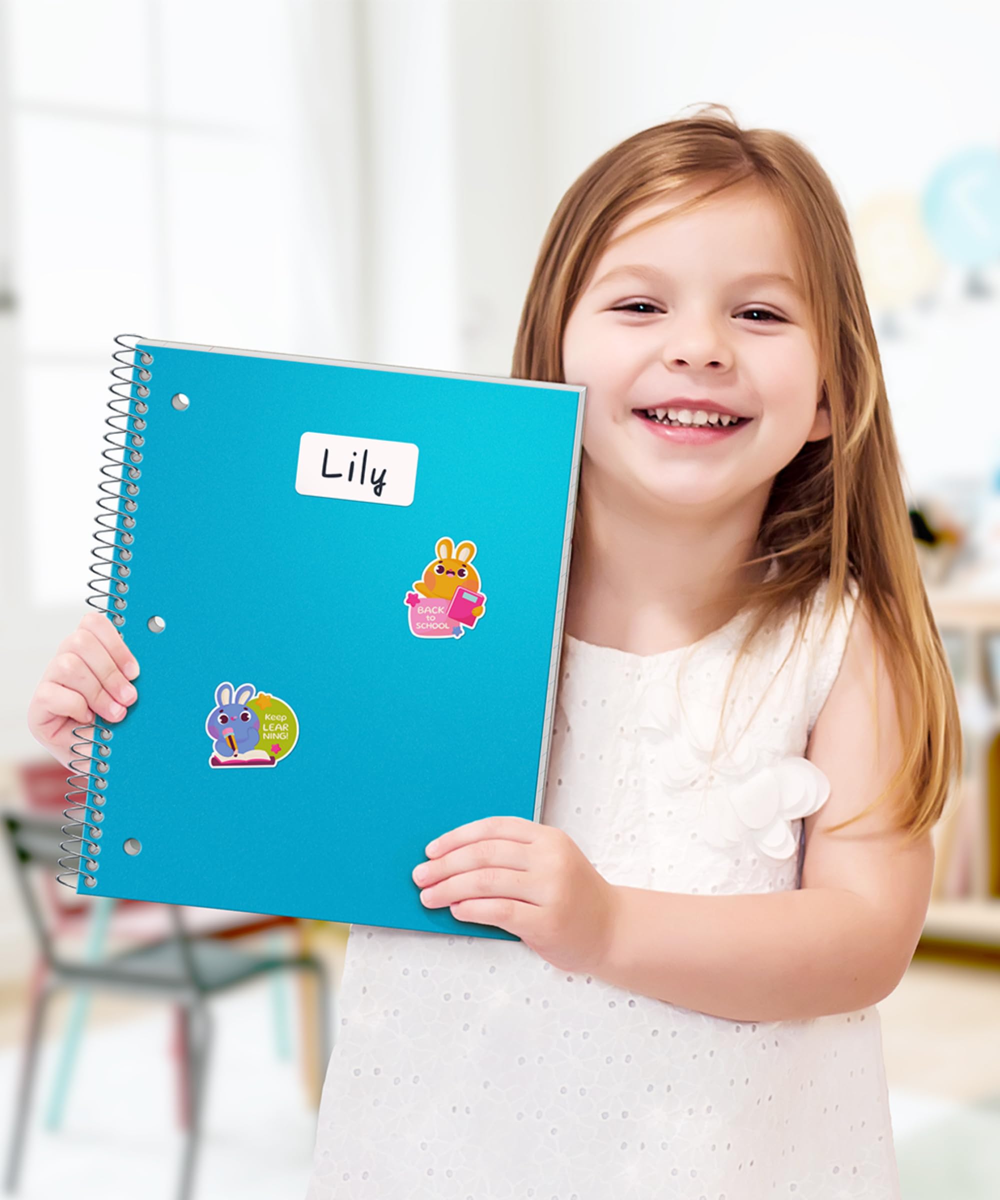 Dunwell 3-Subject Spiral Notebook - Blue Plastic Cover, 150 Sheets (300 Pages) Wide Ruled 8x10.5 Inch, 3-Hole Punched Perforated Pages with 3 Divider Pockets - Perfect for School, Office & College Note Taking