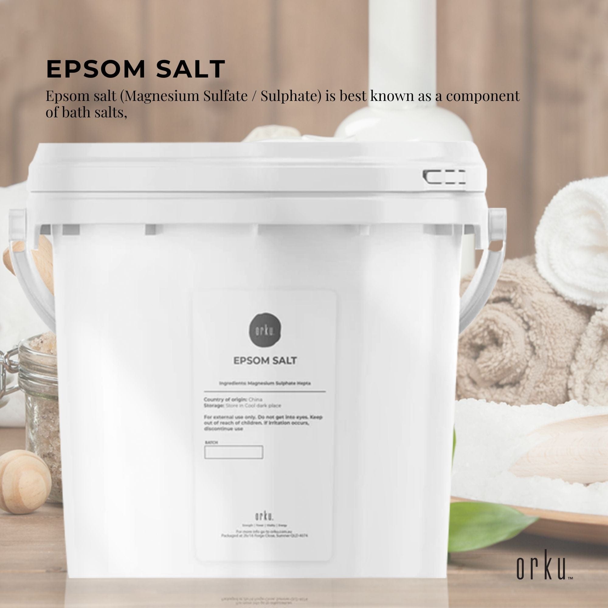 5kg Epsom Salt Tub - Pure Magnesium Sulfate for Relaxing Bath, Muscle Relief & Skin Care | Detox, Soreness Recovery, Foot Soak & Beauty Treatment