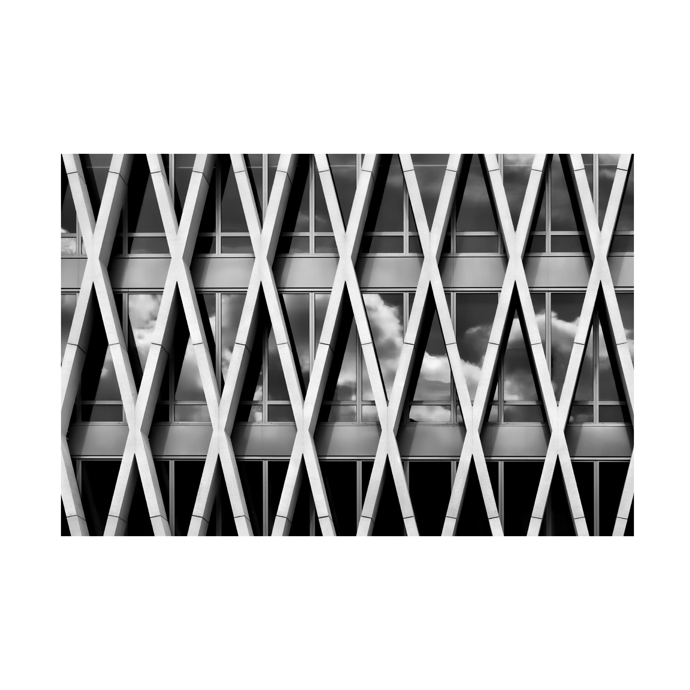 Trademark Fine Art 'Skyscraper' Canvas Wall Art by Luc Stalmans - Modern Cityscape Painting for Living Room & Office Decor
