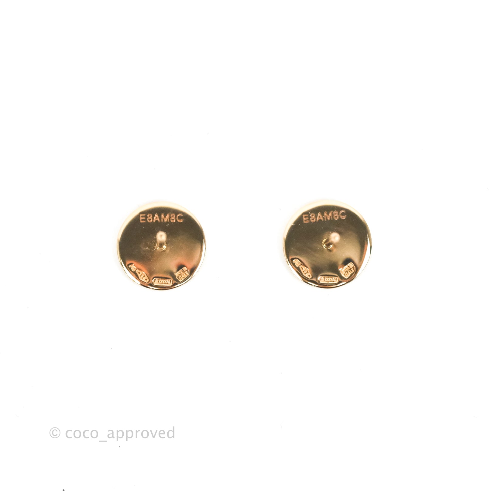 Bvlgari Bulgari 18K Rose Gold Mother of Pearl Round Earrings for Women - Luxury Pearl Stud Earrings for Wedding, Party & Special Occasions
