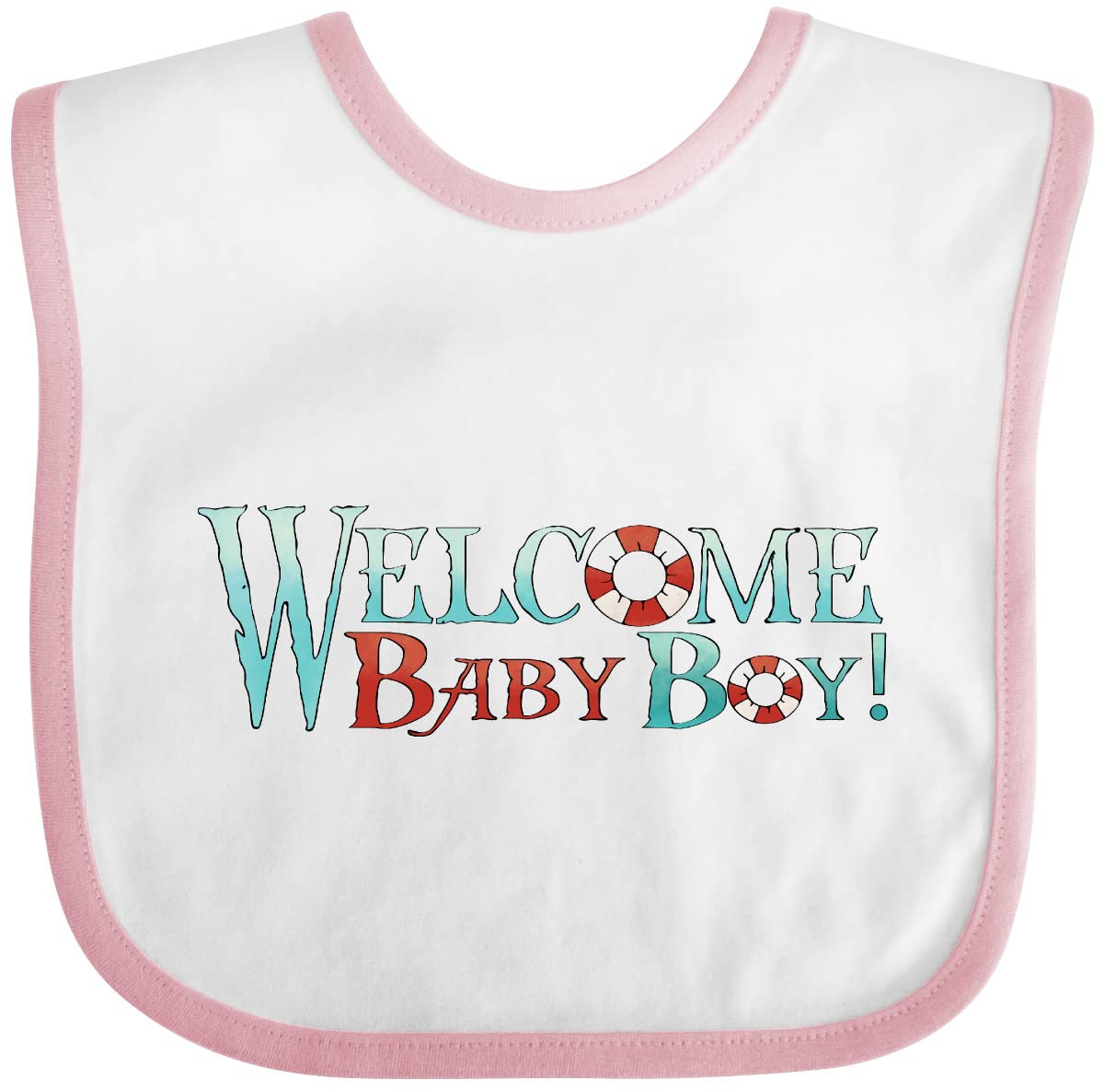 Inktastic Nautical Welcome Baby Boy Bib - Soft & Absorbent Cotton Bib for Newborns & Infants - Perfect for Feeding, Drooling & Messy Mealtime Fun