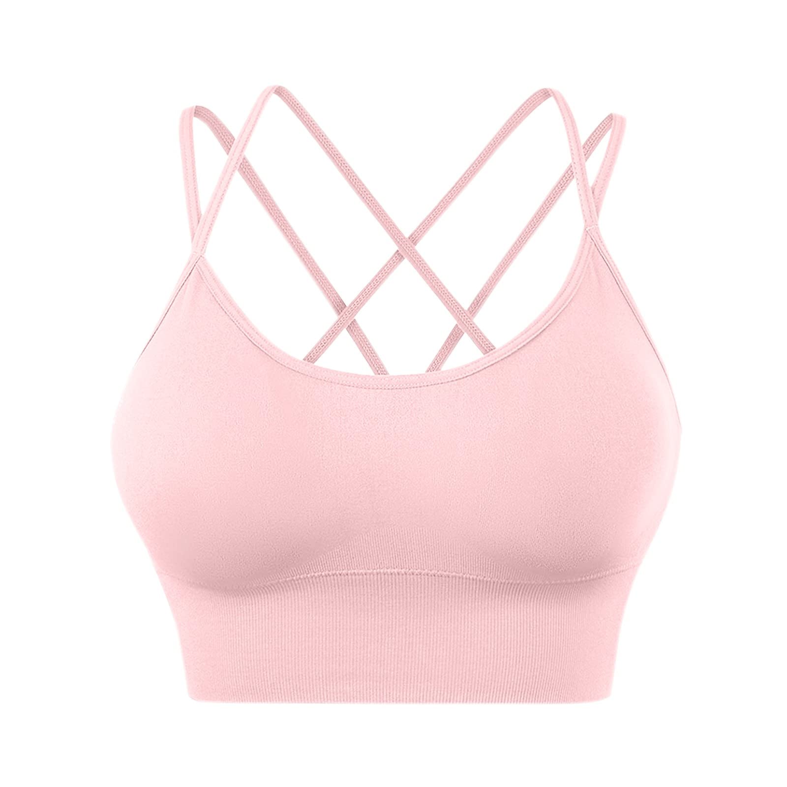 Women's Cross Back Sports Bras - Padded Strappy Criss Crop Yoga Bras for Workout & Fitness | Comfortable Support for Running, Gym, and Active Lifestyle