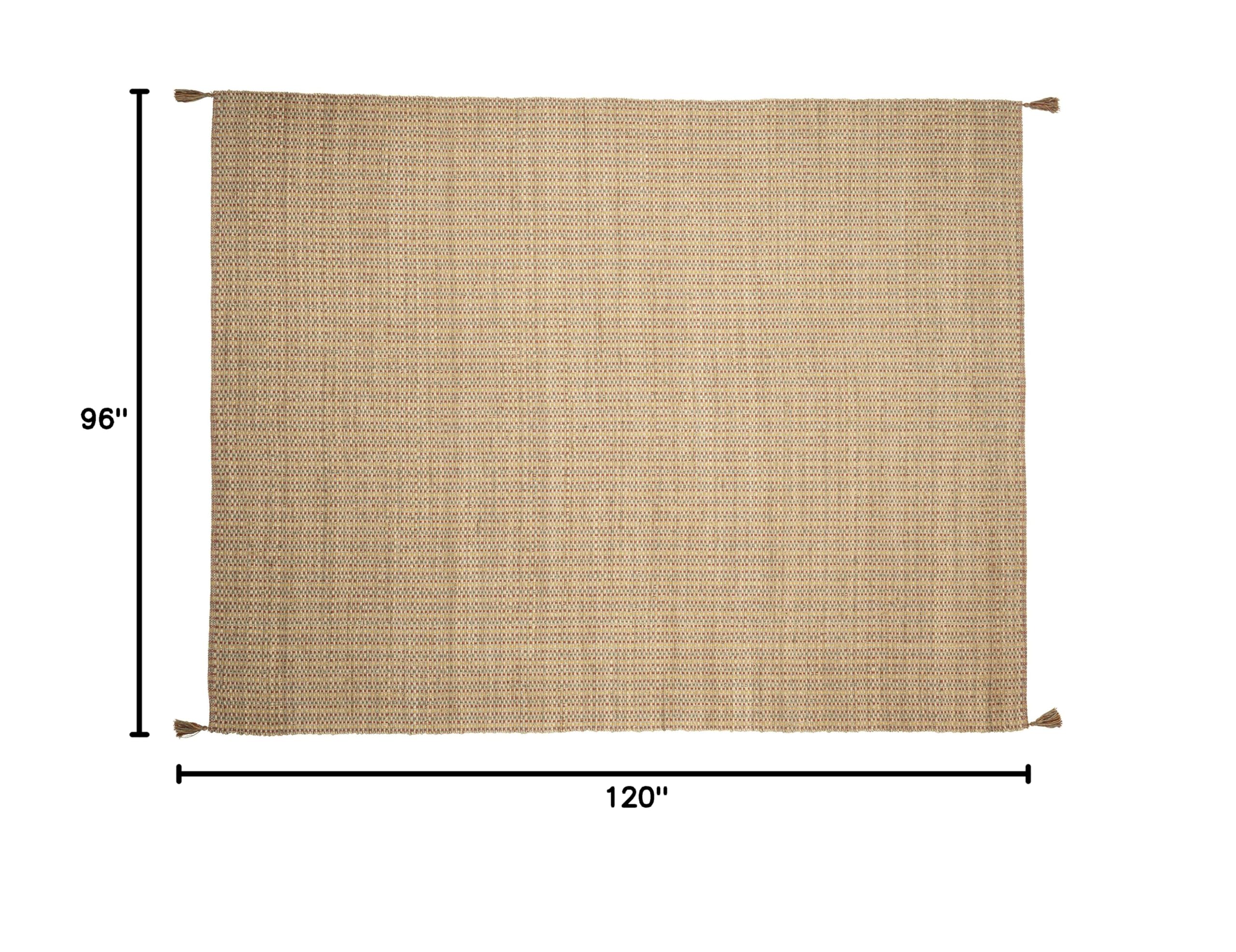 Handmade Manila Hemp & Cotton Natural Fiber Rug - Easy Maintenance, Non-Slip, Eco-Friendly 8'x10' Area Carpet for Living Room, Bedroom, Family Room (Spice) | Perfect for Cozy Home Decor & High-Traffic Areas