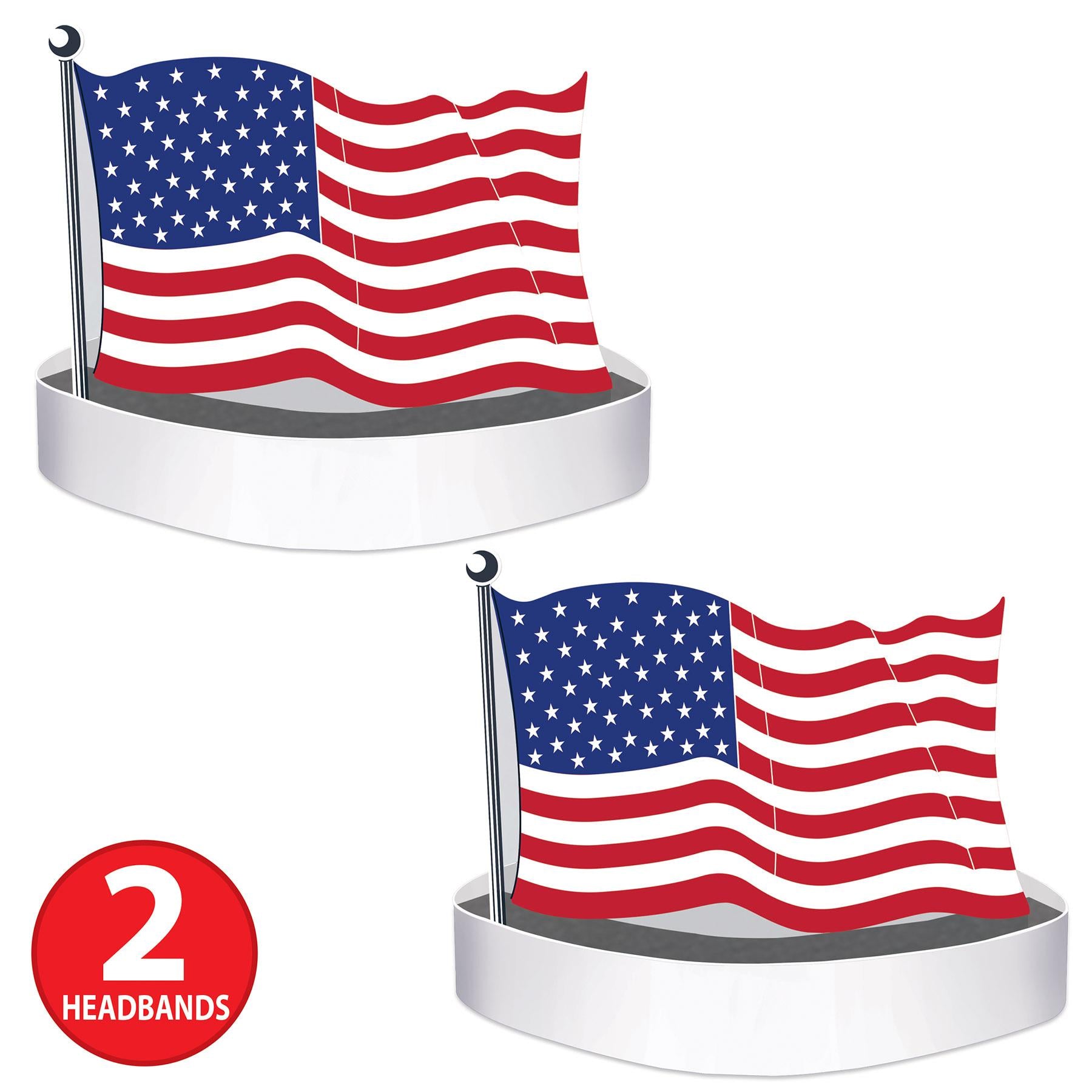12 Pack Patriotic American Flag Headbands for 4th of July, Independence Day, Memorial Day - Red White & Blue Hair Accessories for Women, Men, Kids - Perfect for Parties, Parades & Festivals