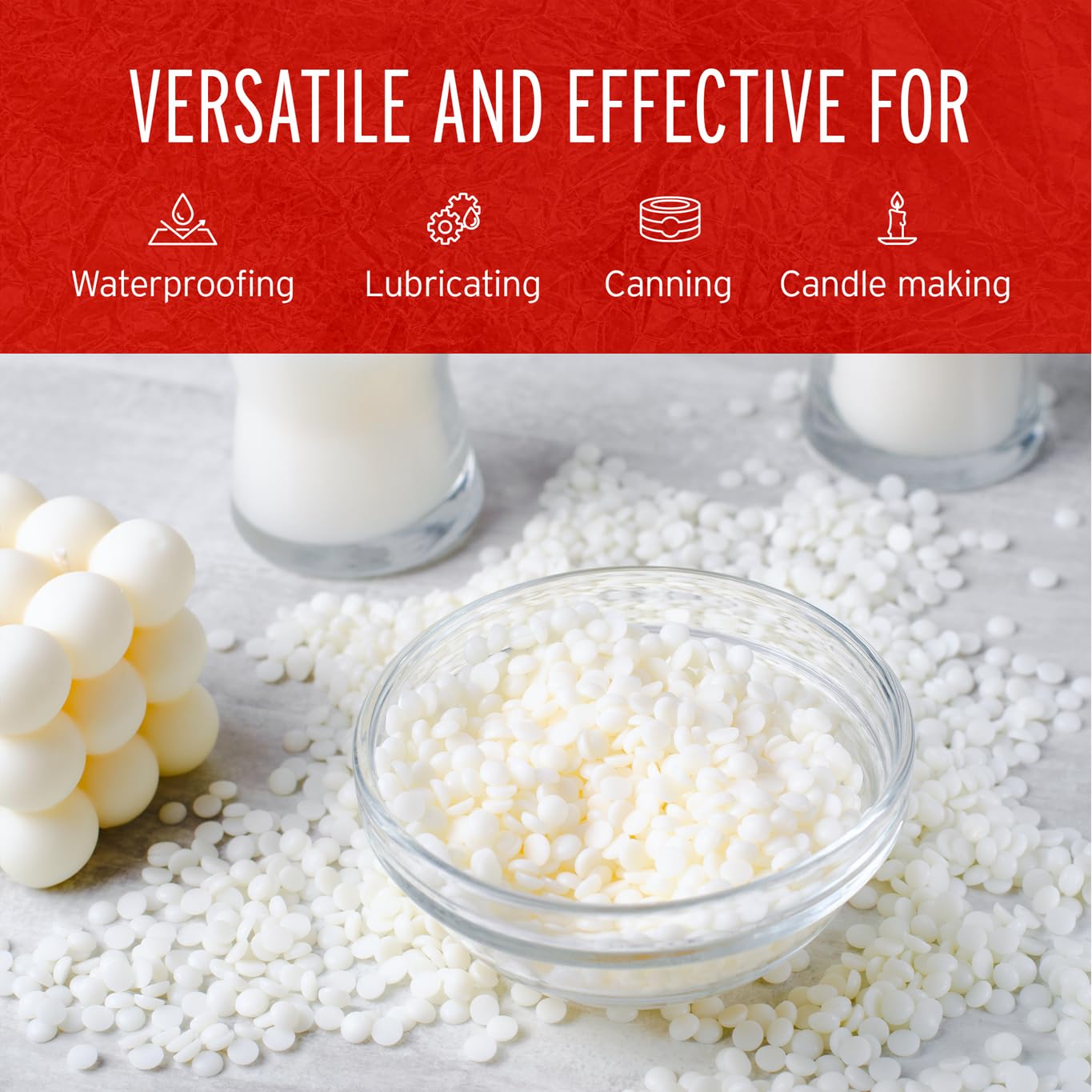 Premium Paraffin Wax for Candle Making - 10 lb Pack of Easy-Melt Wax Pastilles (127°F Melt Point) - Ideal for DIY Candles, Home Fragrance & Craft Projects