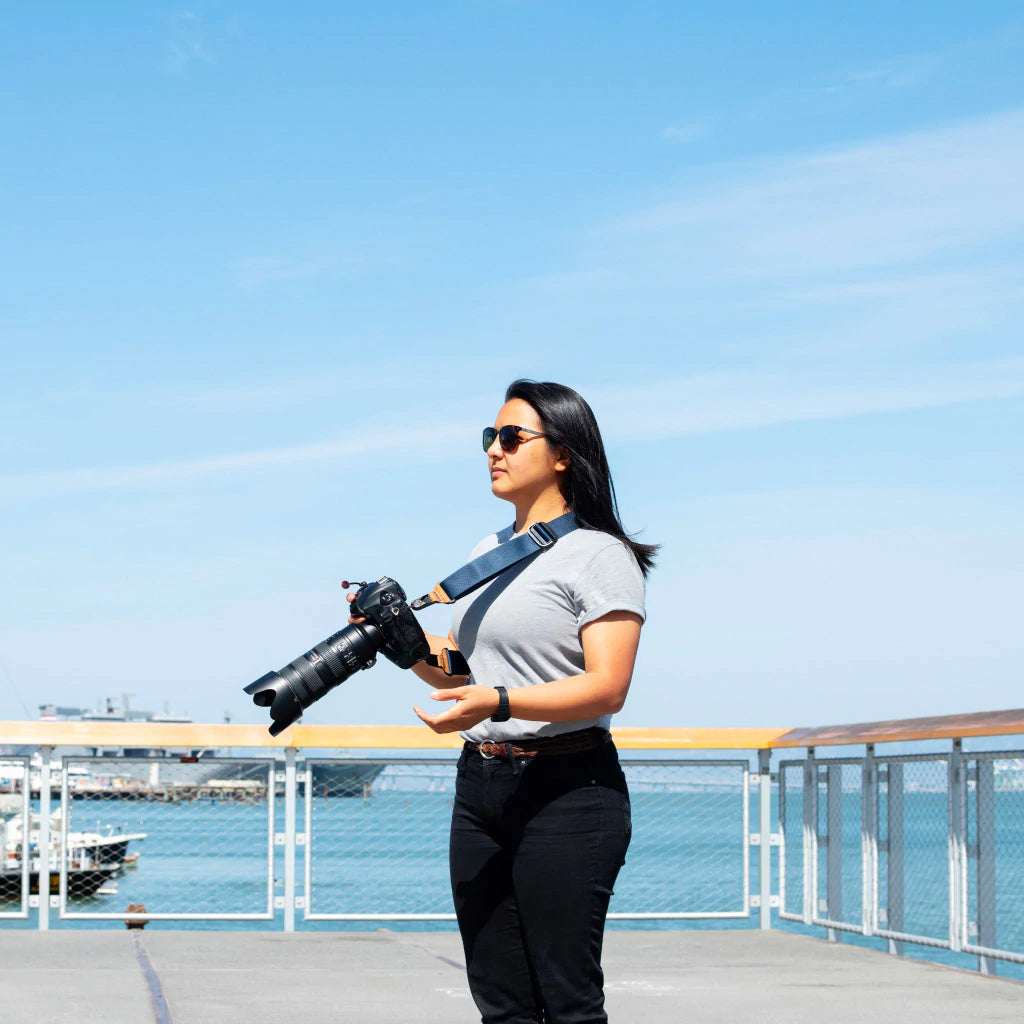 Peak Design Slide Camera Strap - Adjustable Padded Shoulder Strap for DSLR & Mirrorless Cameras (Midnight Blue) - Perfect for Travel, Hiking & Professional Photography