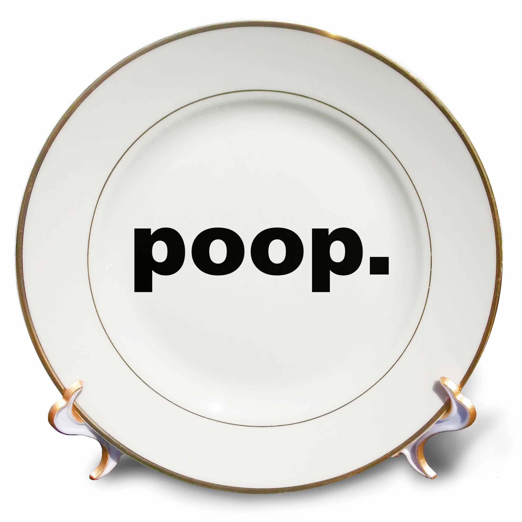 3D Rose Poop Porcelain Plate - 8 Inch Funny Novelty Dish for Gag Gifts, Parties & Home Decor - Unique Ceramic Plate for Dining, Serving & Decoration