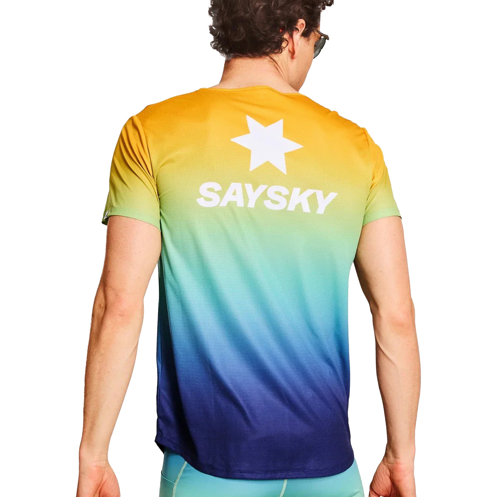 Men's Saysky Drip Dye Flow T-Shirt - Breathable Quick-Dry Activewear for Running, Gym & Casual Wear