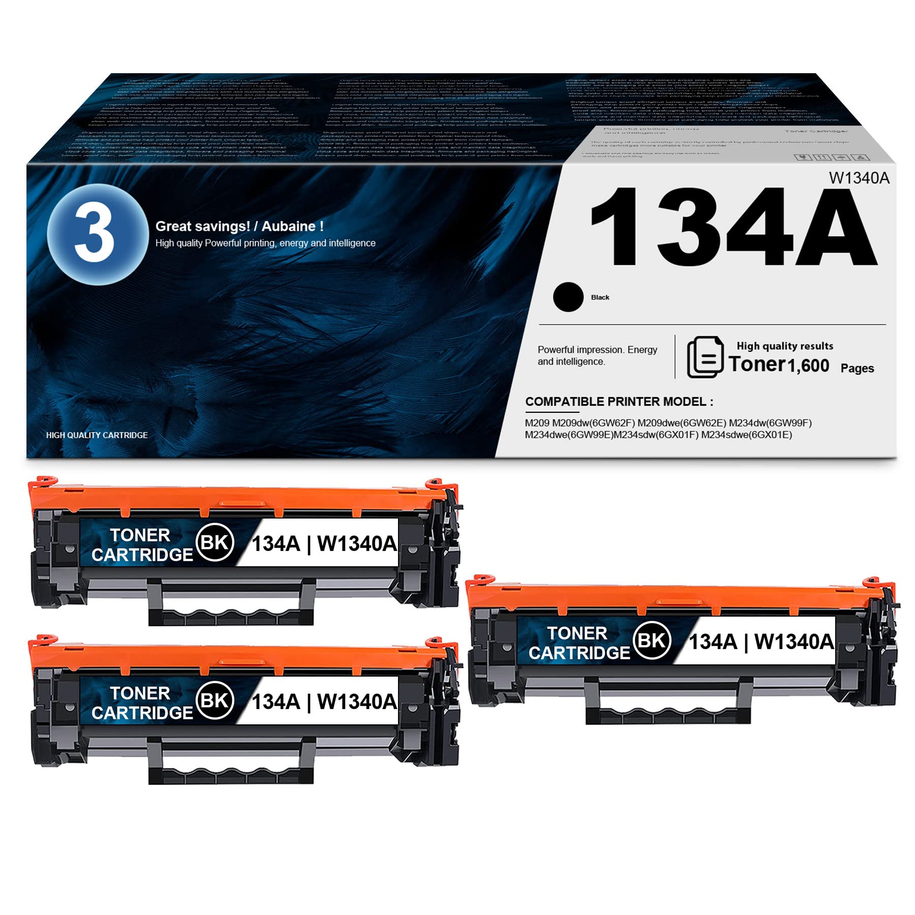 LVE Compatible Toner Cartridge - Replacement for HP M209 M209dw (6GW62F) M209dwe (6GW62E) M234dw (6GW99F) Printer Toner - 3 Pack Black | High-Quality Printing for Home & Office Use