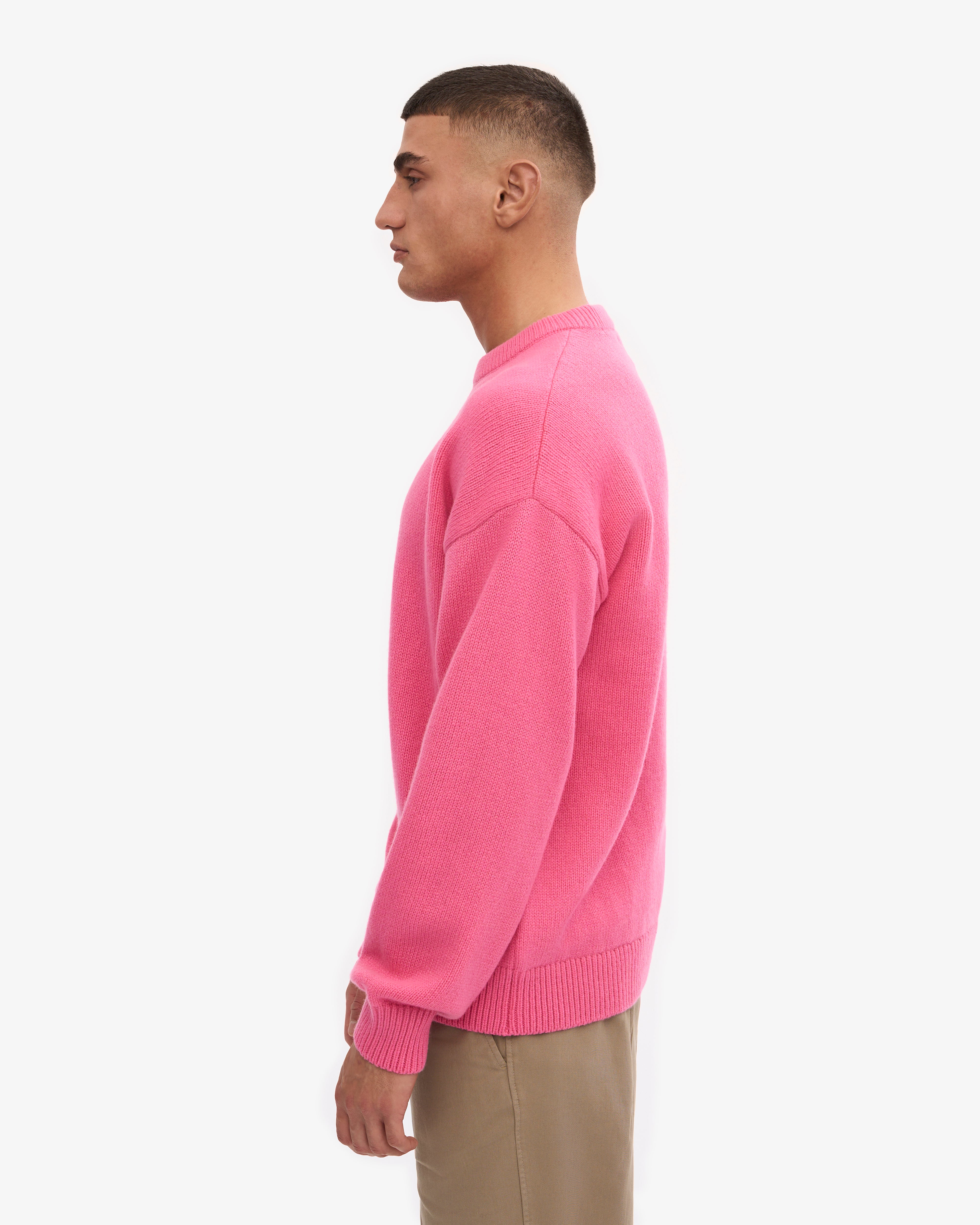 Oversized Merino Wool Crew Neck Sweater - Bubblegum Pink | Soft & Warm Winter Knitwear for Women | Perfect for Casual Outfits, Office Wear & Cozy Nights