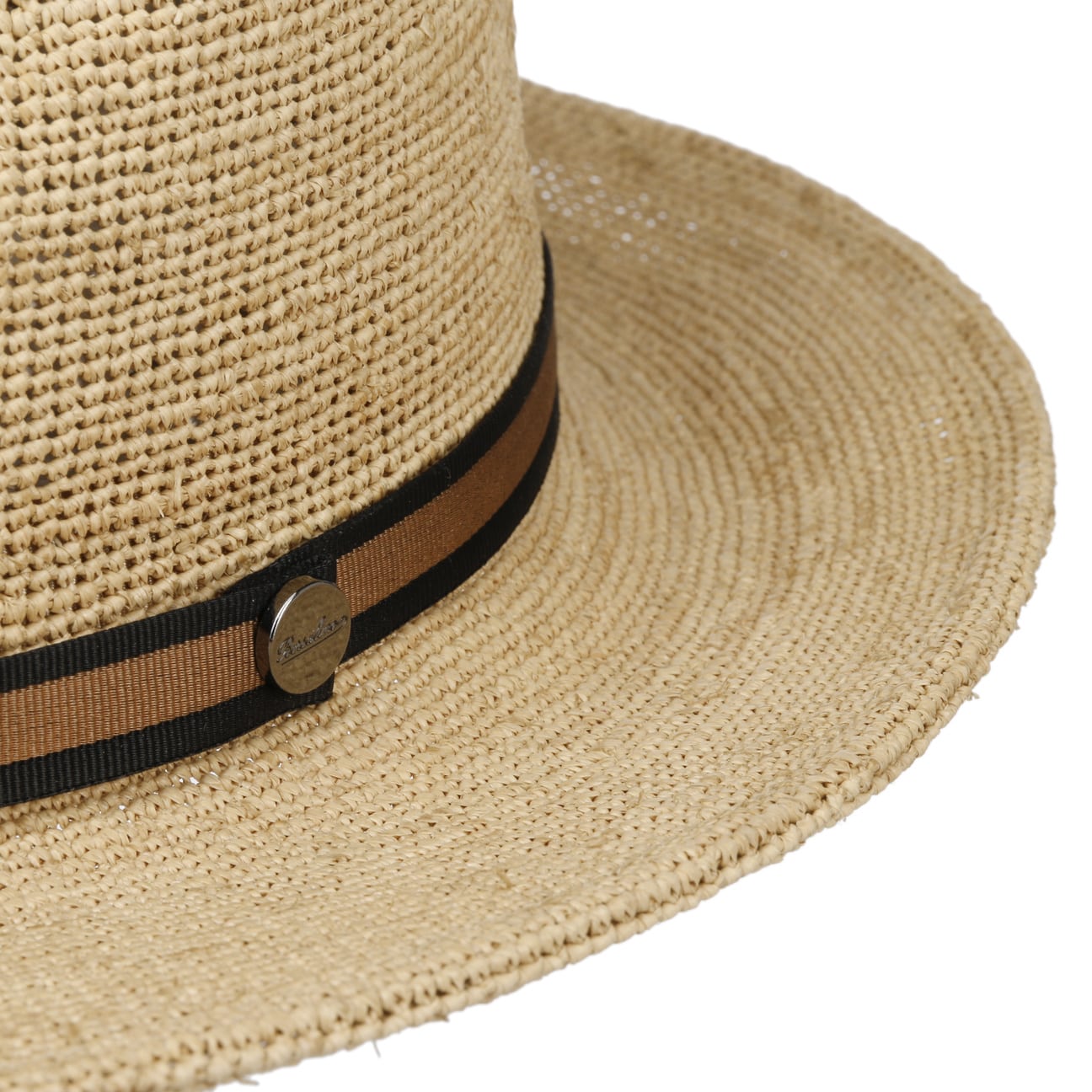 Borsalino Packable Crochet Straw Hat for Women - Lightweight Summer Beach Hat for Travel, Vacation & Outdoor Activities
