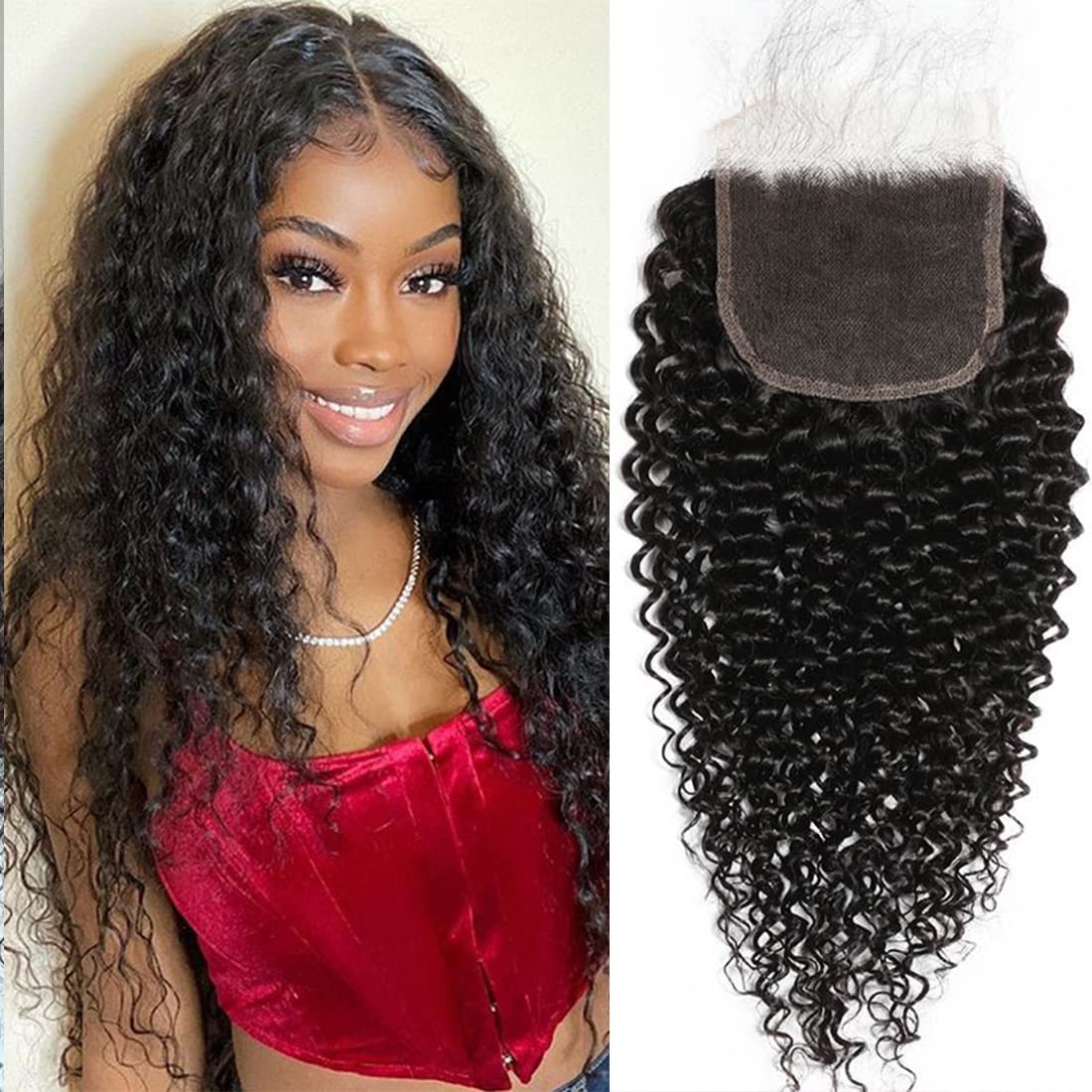 Beauty Forever 5x5 HD Lace Closure - 14 Inch Brazilian Virgin Human Hair with Jerry Curly Texture, Pre-Plucked Hairline & Baby Hair for Natural Look | Perfect for Protective Styles, Weave Installations & Everyday Wear