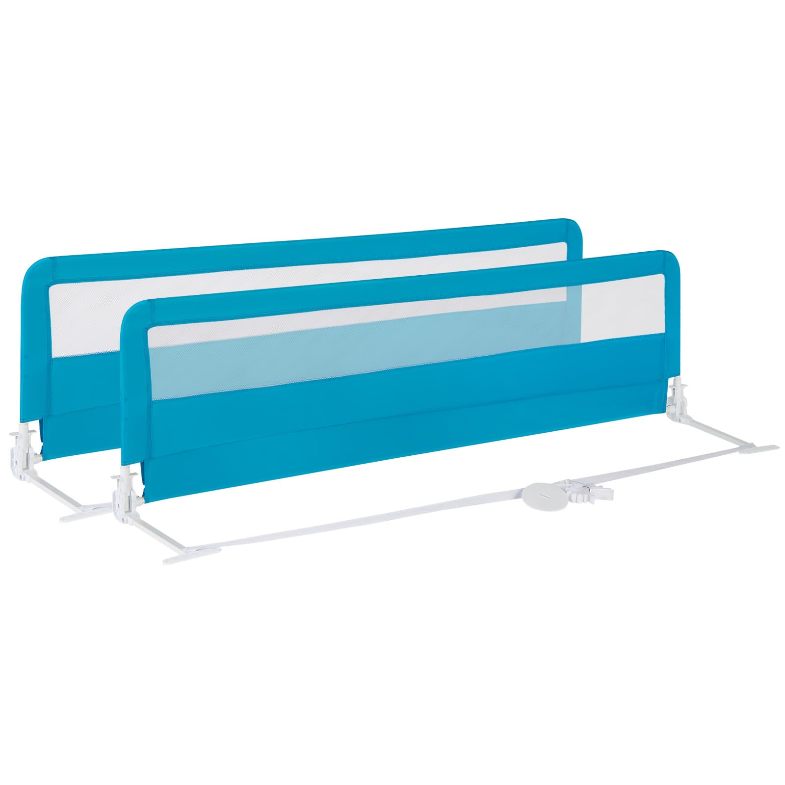 Costzon 2-Pack Extra Long Swing Down Safety Bed Rails for Toddlers - 71-Inch Blue Bed Guards with Straps - Fits Convertible Crib, Twin, Double, Full, Queen & King Size Beds - Perfect for Baby Safety & Childproofing Bedrooms