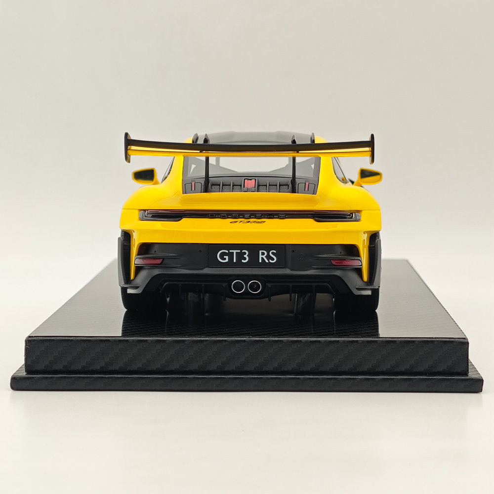 1/18 Scale Porsche 992 GT3 RS Yellow Resin Die-Cast Model Car - High Quality Collectible for Display, Racing Enthusiasts & Gift Giving