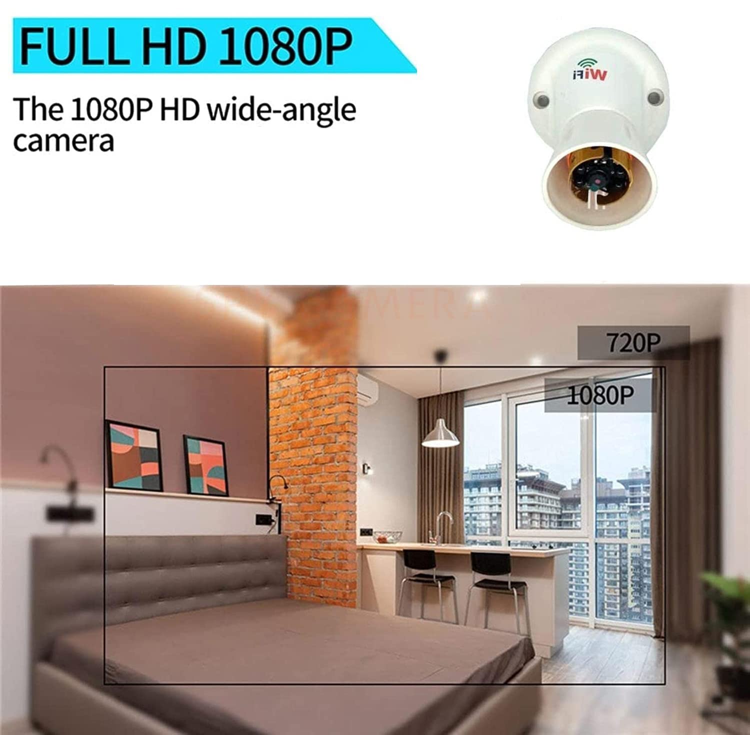 CAMLEIGH Small Security Camera with Night Vision, 1080p HD WiFi Indoor Camera for Home Surveillance, Baby Monitor & Pet Camera - White | Live View Anywhere, Motion Detection, 2-Way Audio