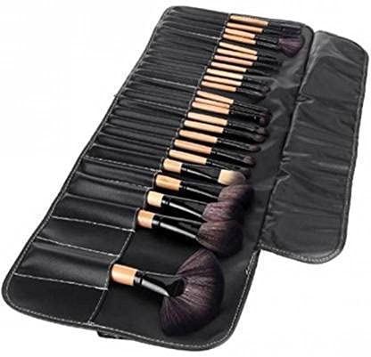 Professional AIR BEAUTY 24-Piece Cosmetic Makeup Brush Set - Black | Complete Face & Eye Makeup Kit for Foundation, Blending, Contouring | Perfect for Beginners & Professional Makeup Artists