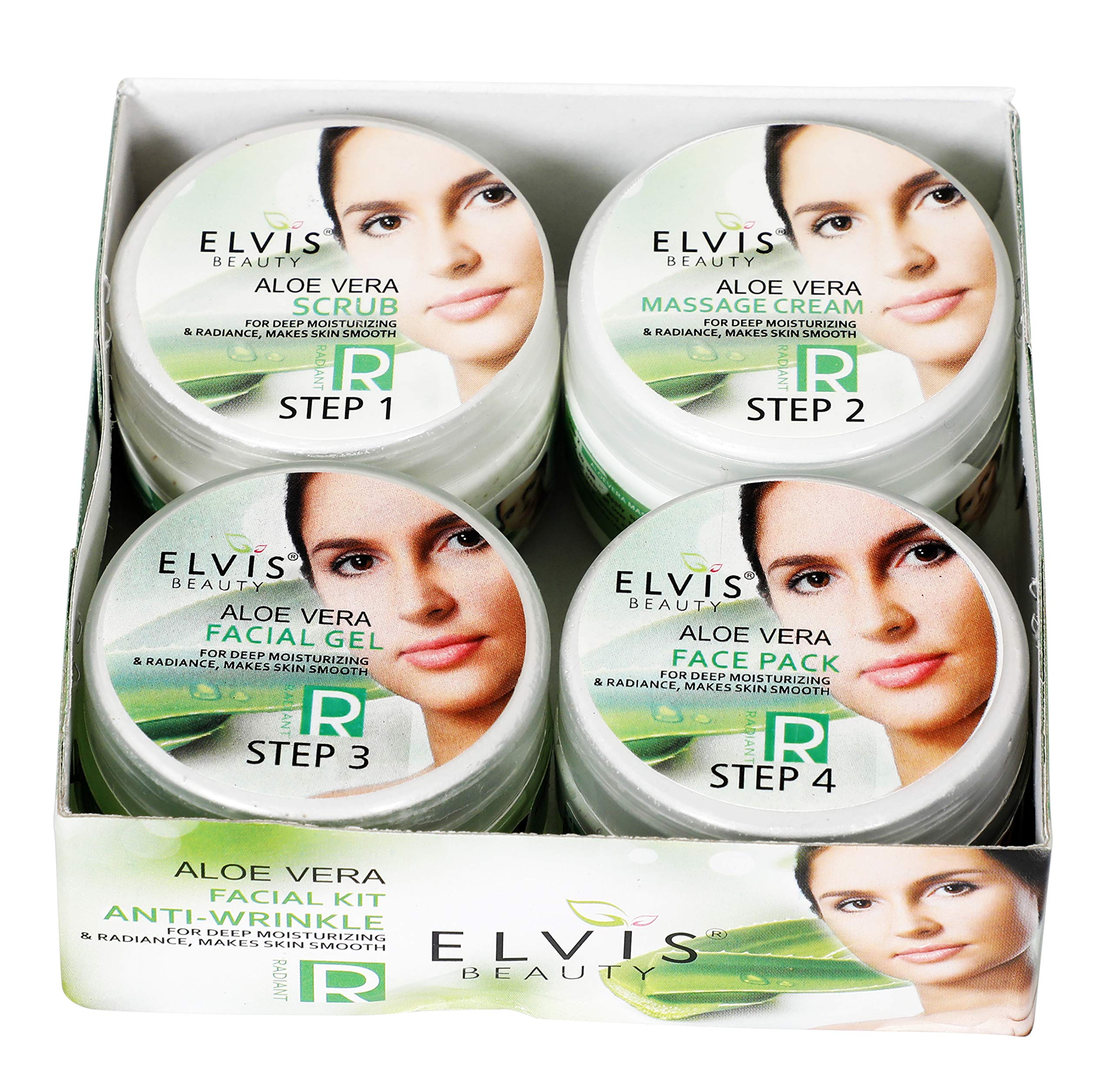 Elvis Beauty Aloe Vera Facial Kit - Anti-Wrinkle & Hydrating Skincare Set, 200g | For Glowing Skin & Fine Line Reduction | Perfect for Daily Skincare Routine & Spa Treatments