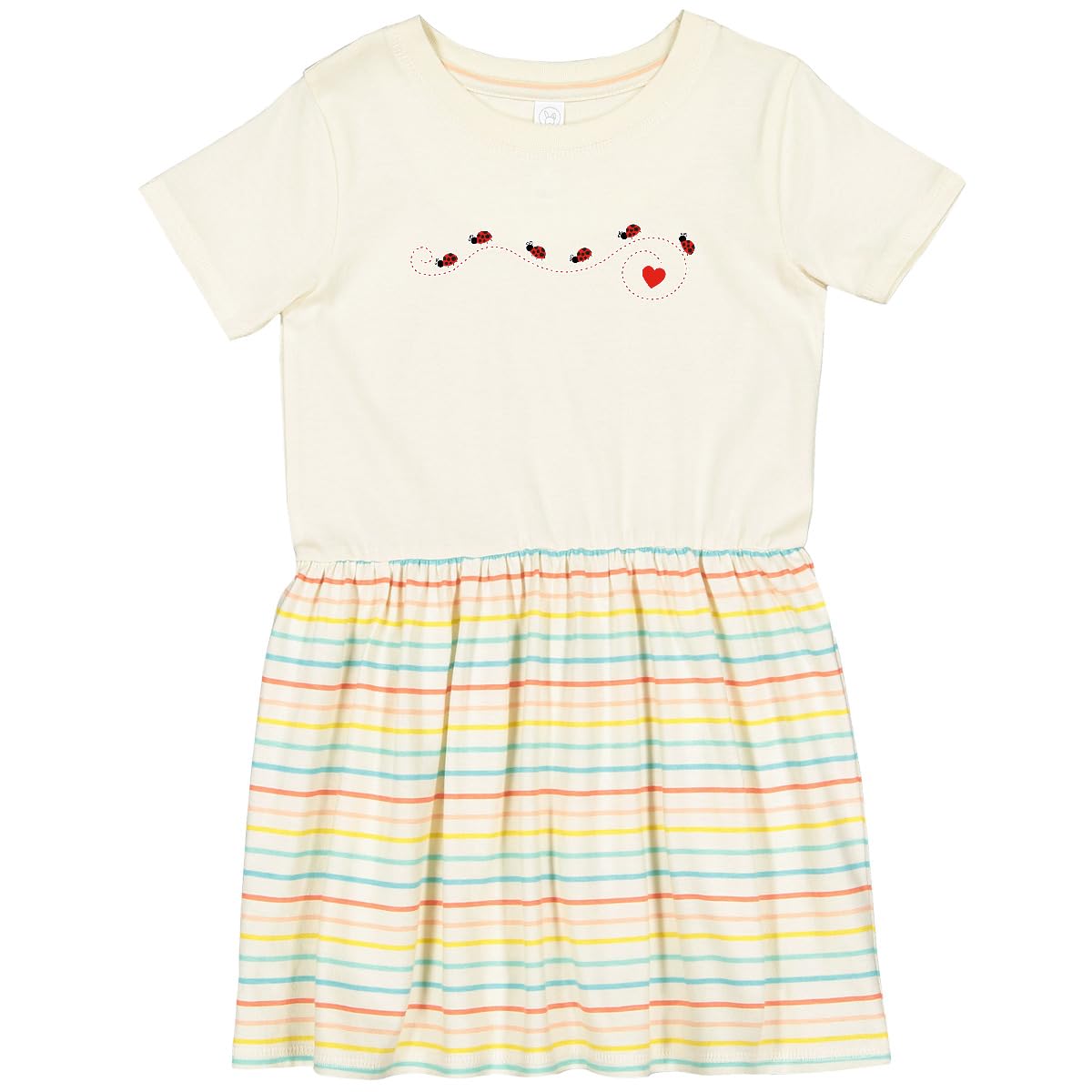 Inktastic Ladybug Trail Toddler Dress - Cute & Comfortable Girls' Outfit for Playdates, Parties & Outdoor Adventures