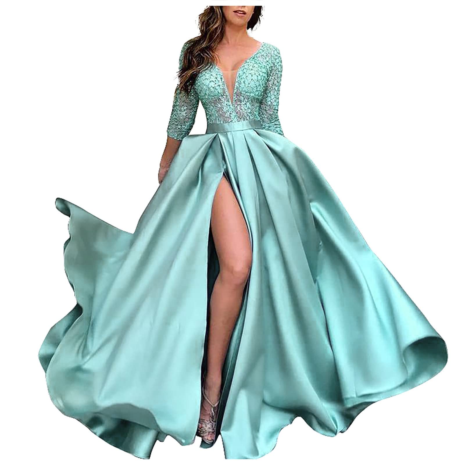 Elegant Women's Sexy Long Swing Party Evening Dress - Flowy Maxi Wedding Guest Gown for Women Sizes S-5XL | Perfect for Prom, Cocktail Parties, Weddings & Special Occasions