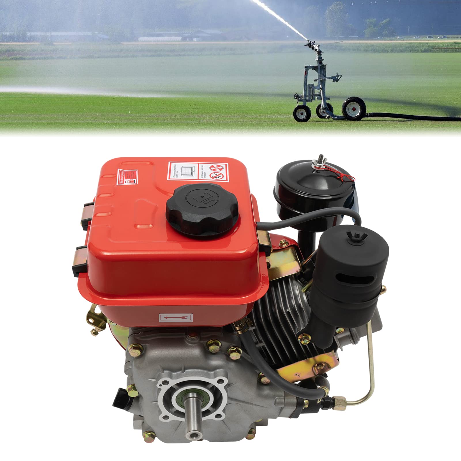 6HP 196CC 4-Stroke Air Cooled Gasoline Engine - Single Cylinder Multi-Purpose Motor for Tiller, Generator & Power Equipment - Durable Small Engine for Farming, Construction & DIY Projects