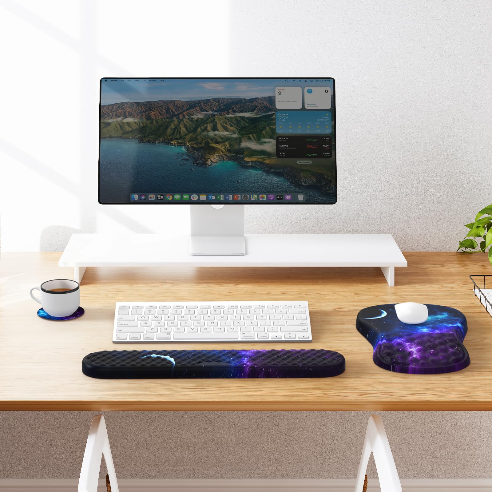 HAOCOO 3-Piece Ergonomic Keyboard and Mouse Pad Set with Wrist Support - Memory Foam Wrist Rest for Office, Gaming & Home Use - Relieves Carpal Tunnel & Wrist Pain - Perfect for Typing, Coding & Long Computer Sessions