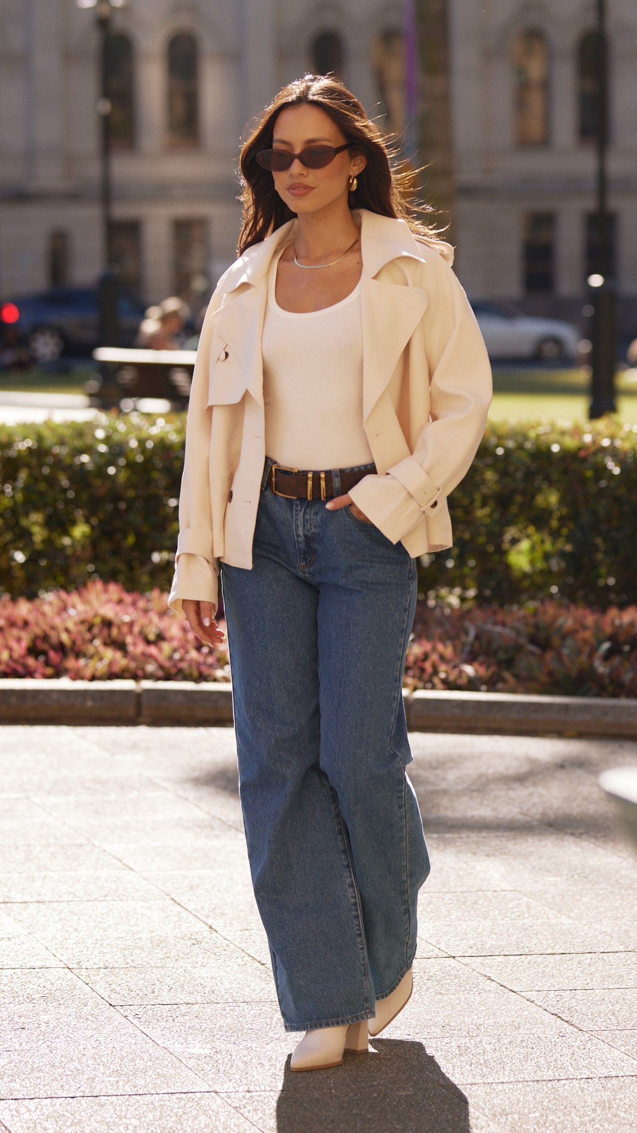 Juliette Jacket Women's Cream Coat - Lightweight Outerwear for Fall & Winter | Perfect for Casual Outings, Office Wear & Date Nights