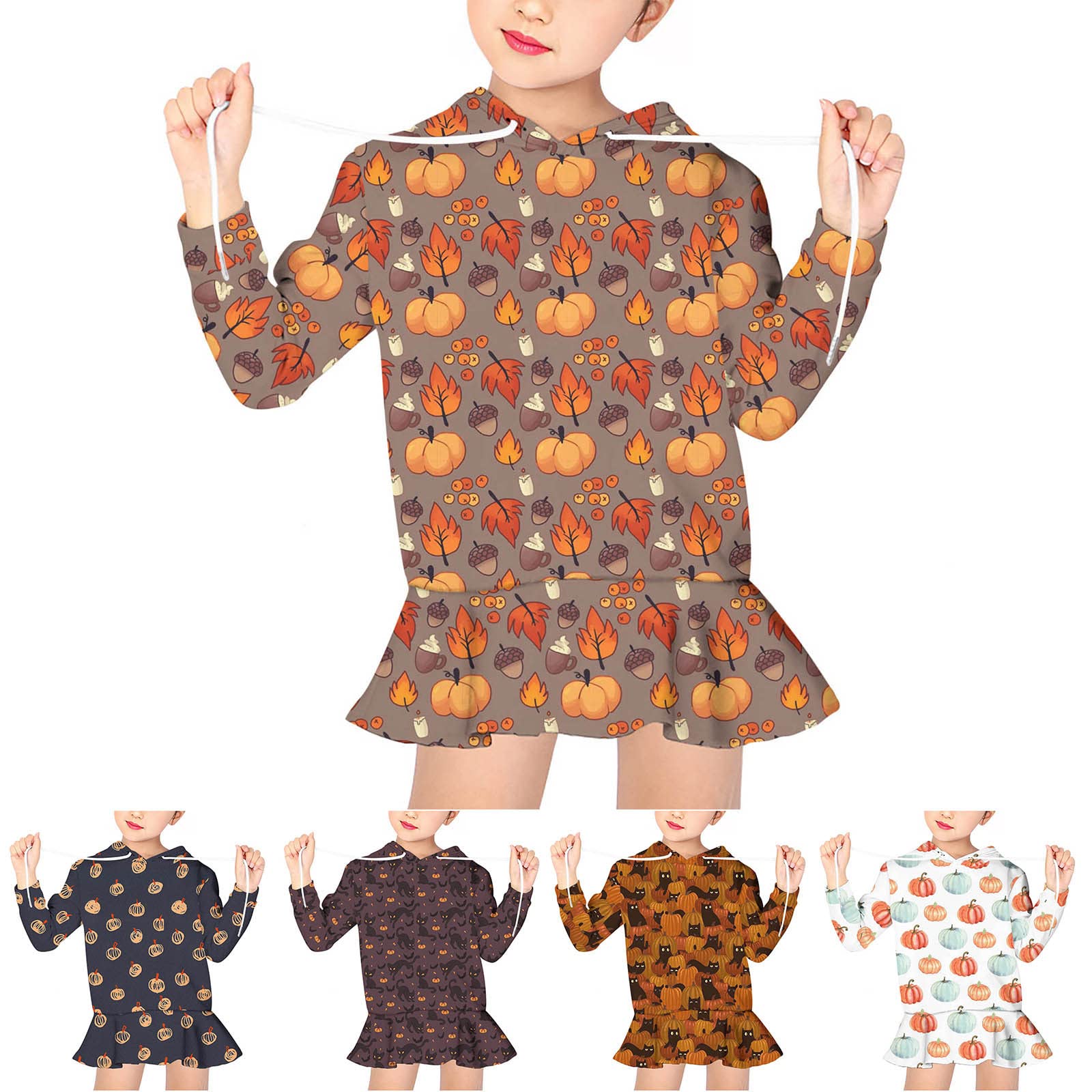 **Halloween Baby Hoodie Dress - Long Sleeve Jumper Costume for Girls | Cute & Comfortable Fall Outfit for Trick-or-Treating & Halloween Parties**