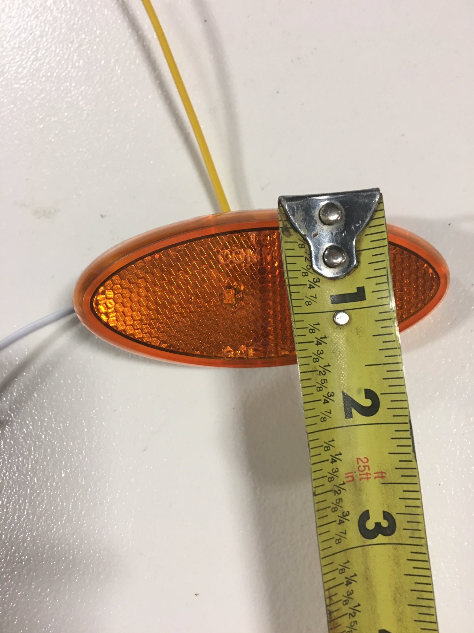 Amber LED Elliptical Light with Reflex Ring & Black Base - Durable Clearance Light for Trucks, Trailers, and Emergency Vehicles