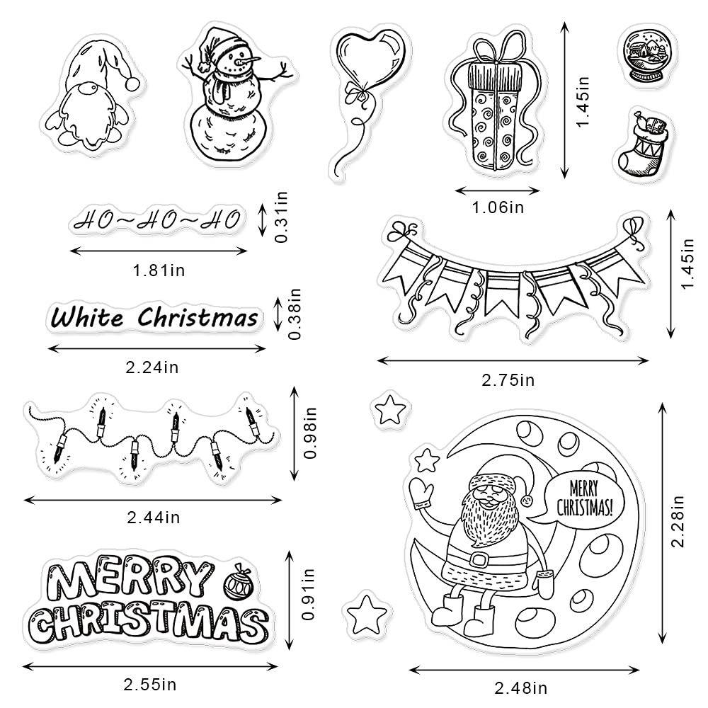 Christmas Clear Stamps Set - Santa Claus & Snowman Silicone Stamps for Card Making, Scrapbooking, DIY Crafts, Embossing, Holiday Decorations - Perfect for Greeting Cards, Gift Wrapping & Christmas Albums