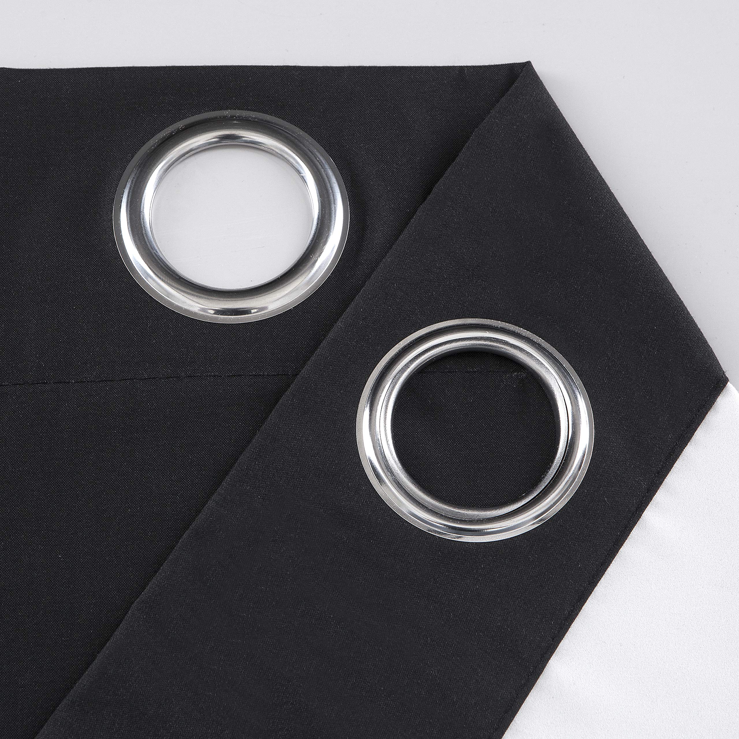 Blackout Curtains for Kitchen & Office - 2 Pack 30x36 Inch Black Insulated Grommet Window Drapes with Room Darkening & Thermal Insulation - Perfect for Basement, Bedroom & Home Theater Light Control