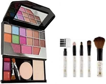 TYA 5024 Mini Multicolor Makeup Kit for Women & Girls - 5 Makeup Brushes & 1 Beauty Blender Set (Pack of 7) - Perfect for Travel, Parties & Everyday Makeup