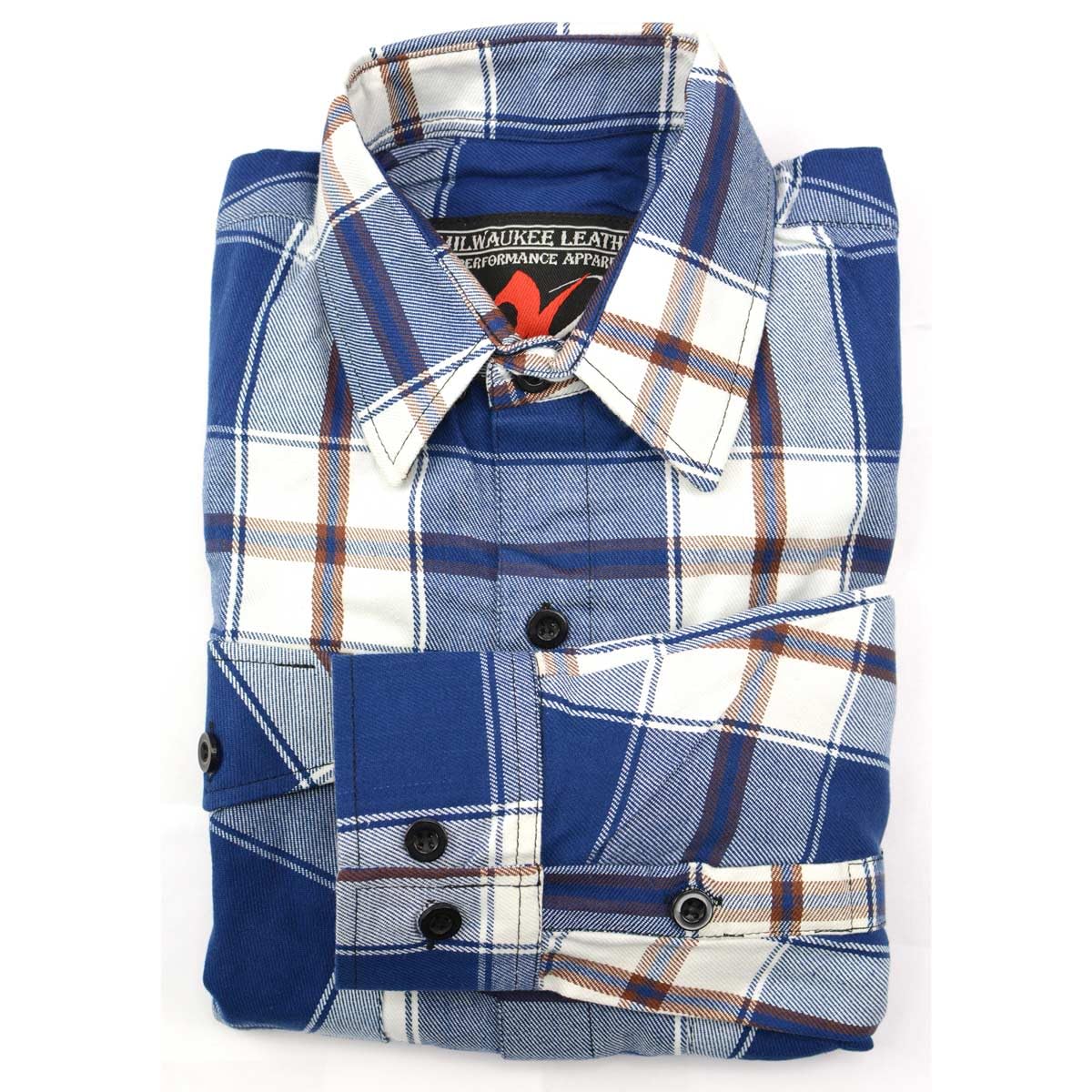 Milwaukee Leather Men's Button Front Long Sleeve Cotton Flannel Shirt - Warm & Durable Workwear for Outdoor Activities, Camping & Casual Wear