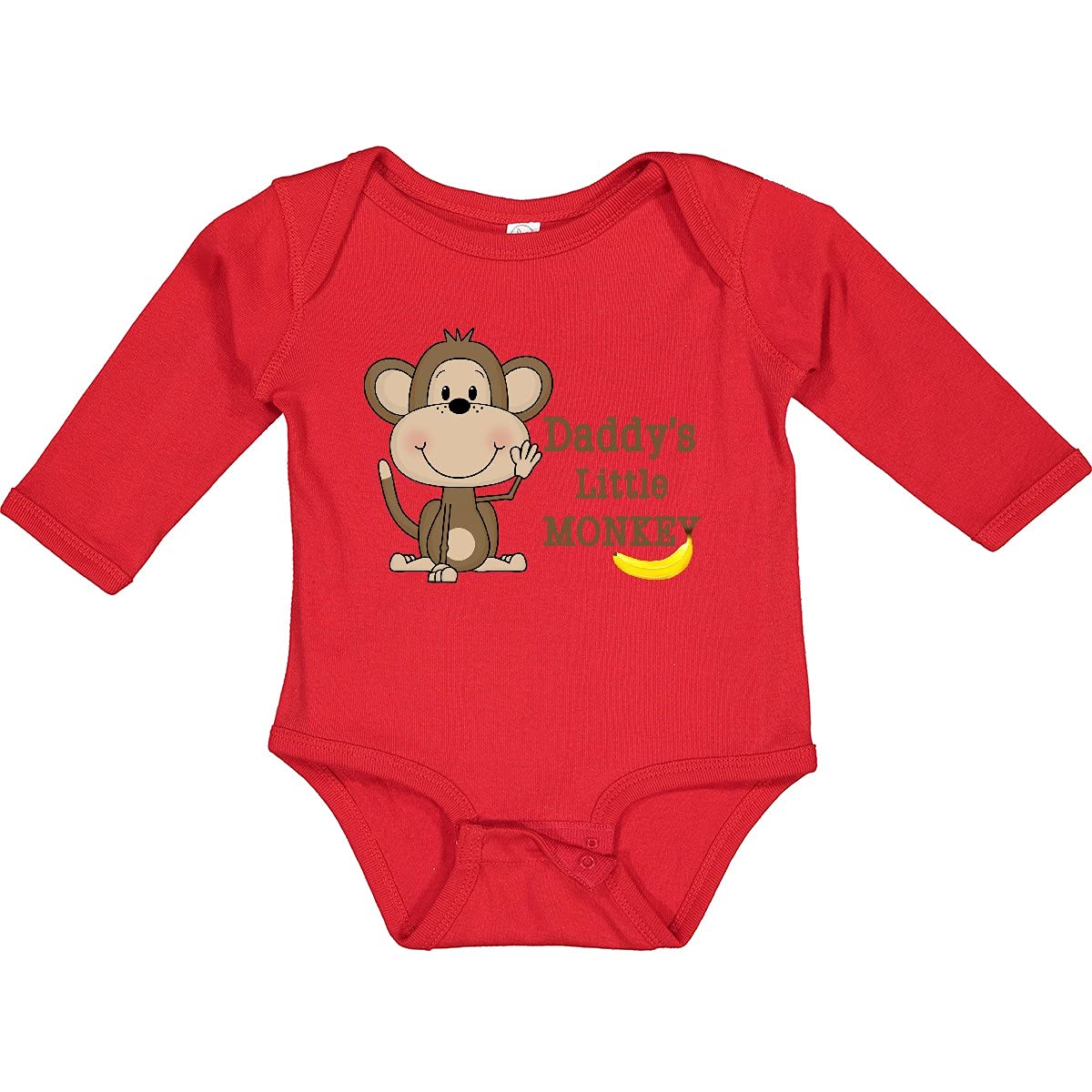 Inktastic Daddy's Little Monkey Baby Long Sleeve Creeper - Soft Cotton Onesie for Infants & Toddlers - Perfect for Playtime, Family Photos & Everyday Comfort