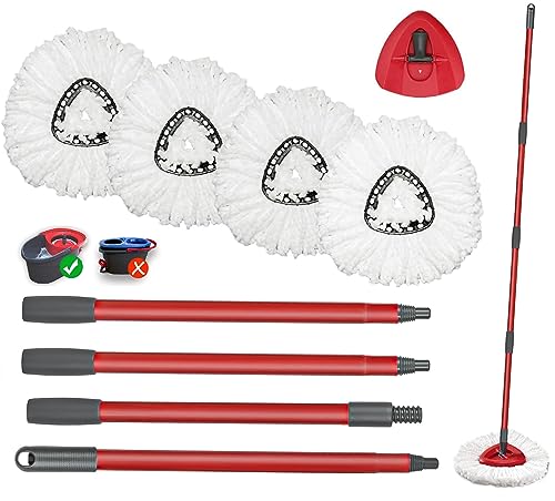 Mop Handle&base With 4 Head Refills