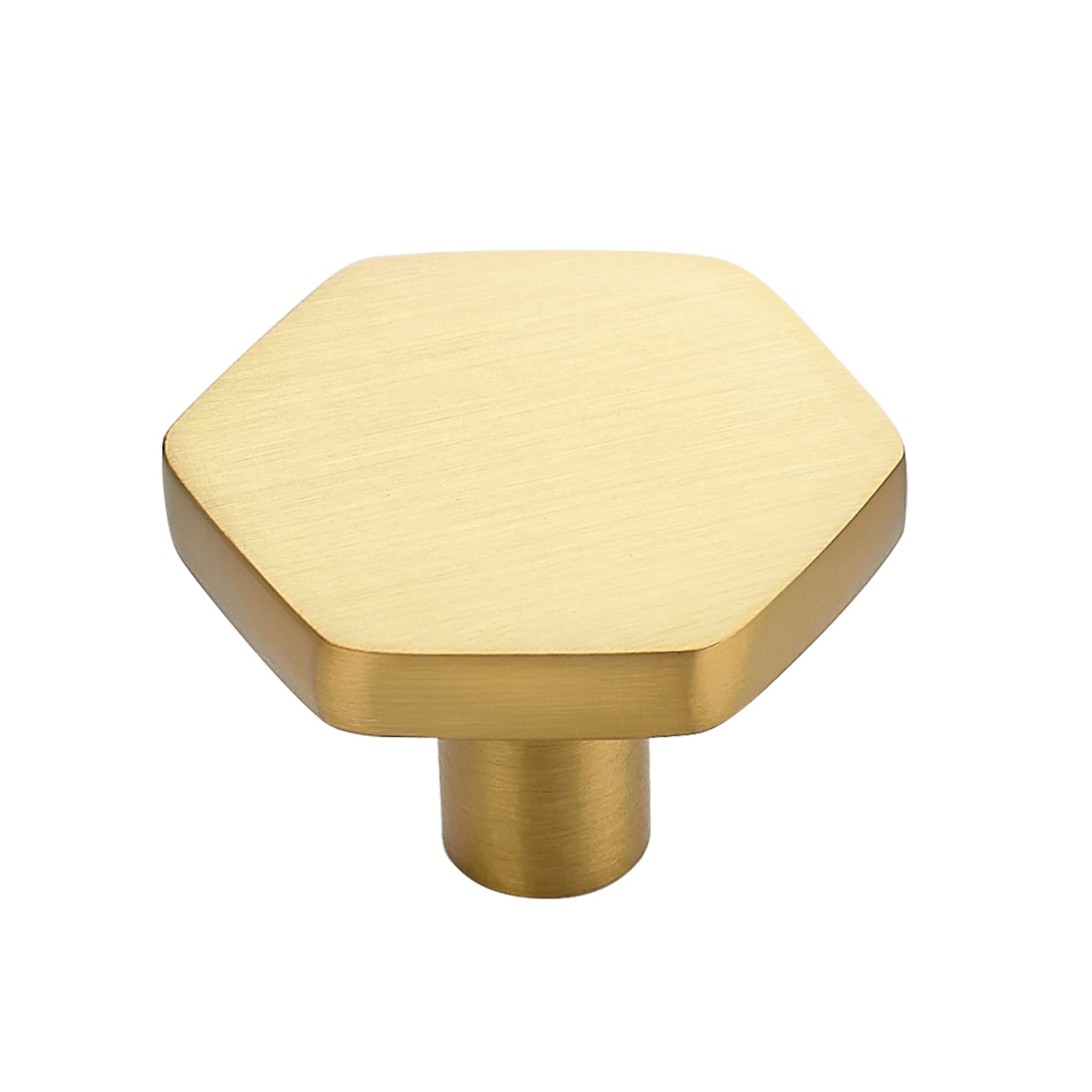 Home Expert 10-Pack Solid Gold Cabinet Knobs - Hexagon 1.1