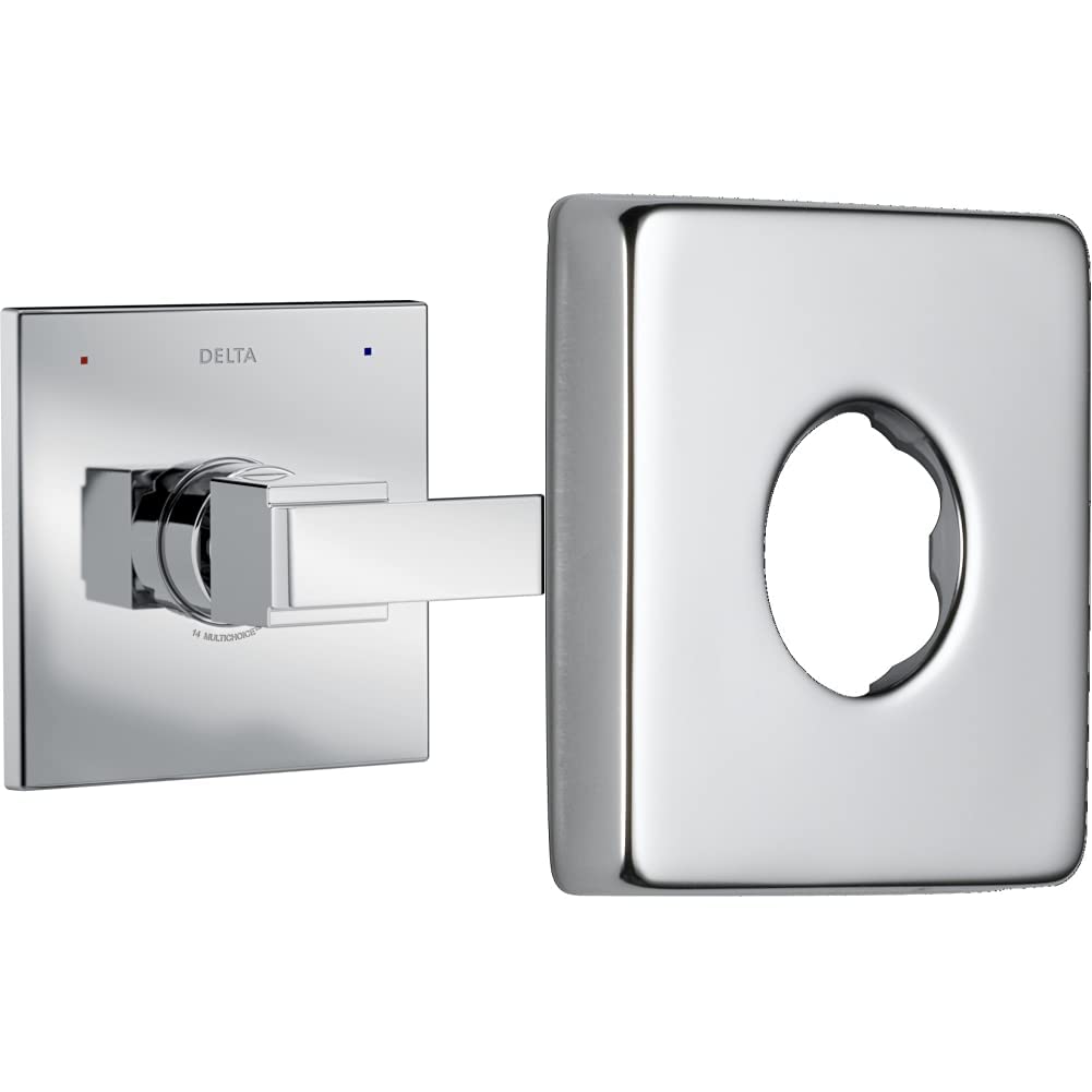 Ara 14 Series Single-Function Shower Handle Valve Trim Kit with Vero Shower Flange - Chrome Finish T14067 for Bathtub and Shower (Valve Not Included) | Perfect for Bathroom Renovation and Modern Home Upgrade