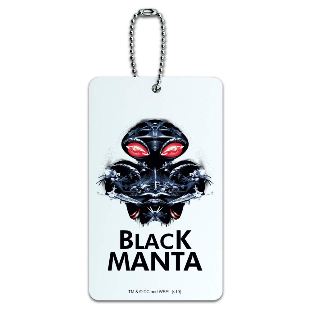 Aquaman Movie Black Manta Luggage Tag - Durable Suitcase ID Card for Carry-On Bags - Perfect for Travel, Cosplay, and Comic Conventions