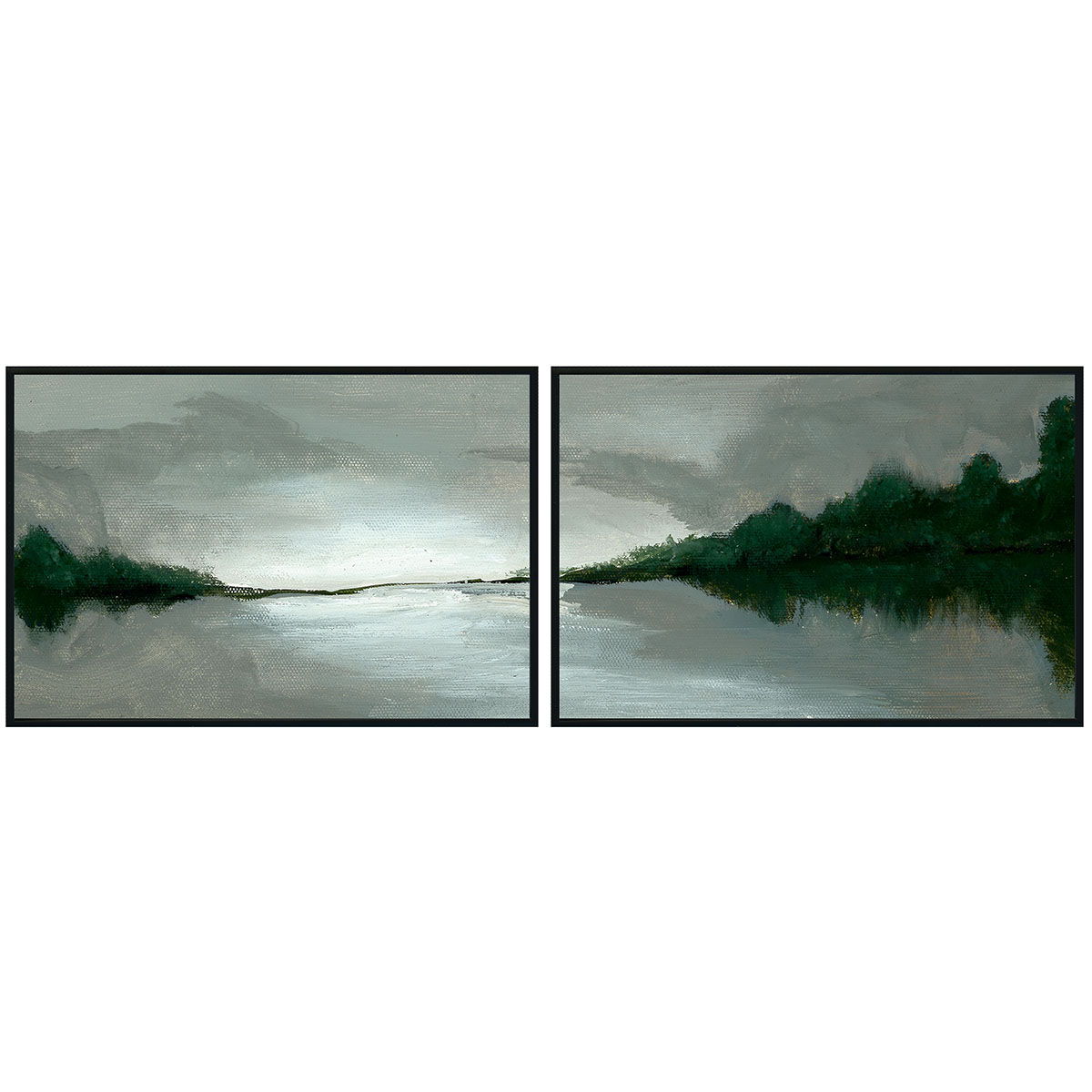 Buddy Whitlock Flash Painting Set of 2 - 48x36 Inch Black Canvas Art for Living Room & Bedroom Wall Decor