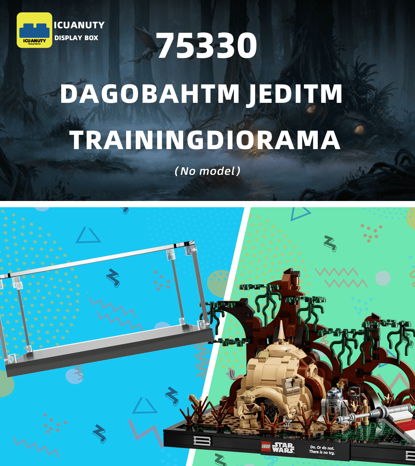 Lego Star Wars Dagobah Jedi Training Diorama 75330 Display Case - Protective Showcase for Collectible Building Sets - Perfect for Home & Office Decoration, Gift Giving & Display Storage