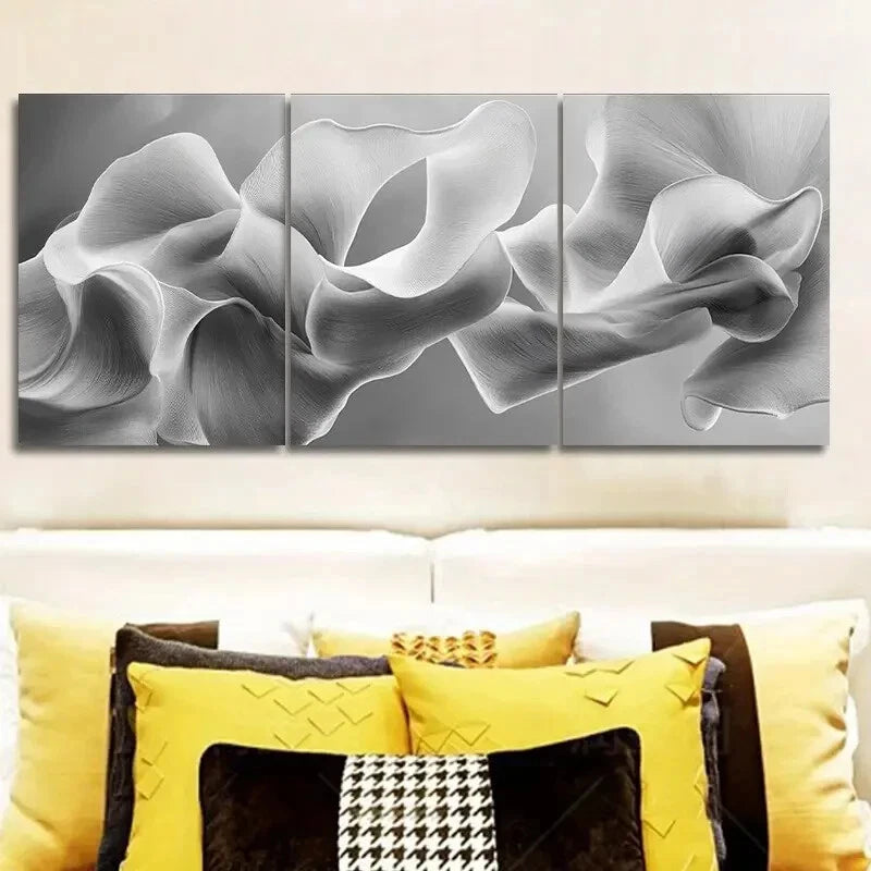 3-Piece Abstract Art Deco Metal Wall Art Set - Modern Classic Framed Prints Ready to Hang - Perfect for Living Room, Bedroom & Office Decor