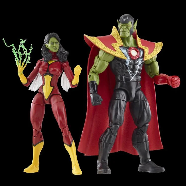 Marvel Legends The Avengers 60th Anniversary Skrull Queen & Super Skrull Action Figures - Collectible Superhero Toys for Marvel Fans & Comic Book Lovers - Perfect for Display, Gifts, and Role Play