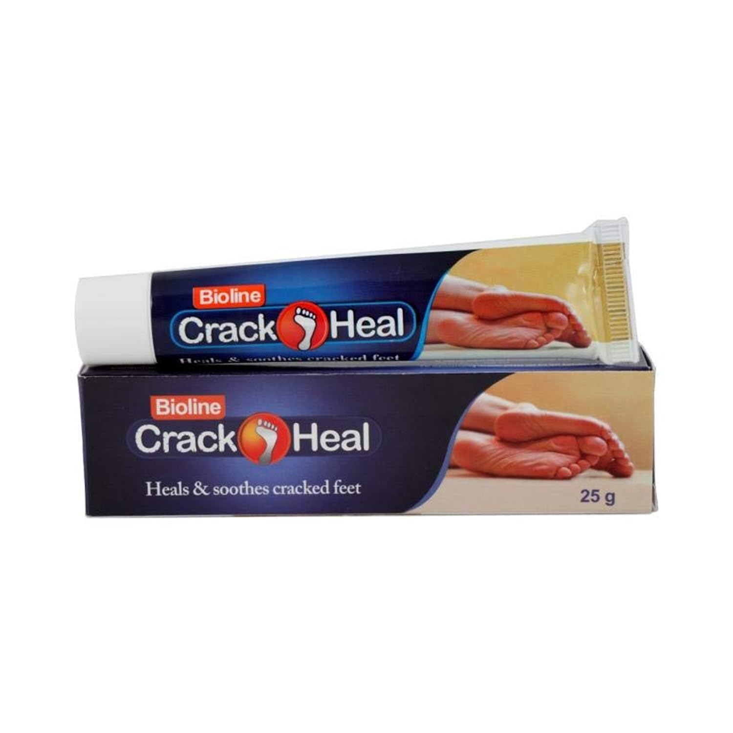 BIOLINE Crack Heal Foot Cream for Dry Skin & Cracked Heels - Moisturizing Treatment for Rough Feet - 25g Each (Pack of 3) - Perfect for Daily Foot Care, Cracked Heel Repair & Softening Dry Skin at Home or Travel
