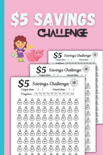 $5 Savings Challenge Book - Money Savings Tracker with 100 Cash Envelopes | Fun & Easy Way to Save $50,000 | Perfect for Budgeting, Financial Goals & Personal Finance Management