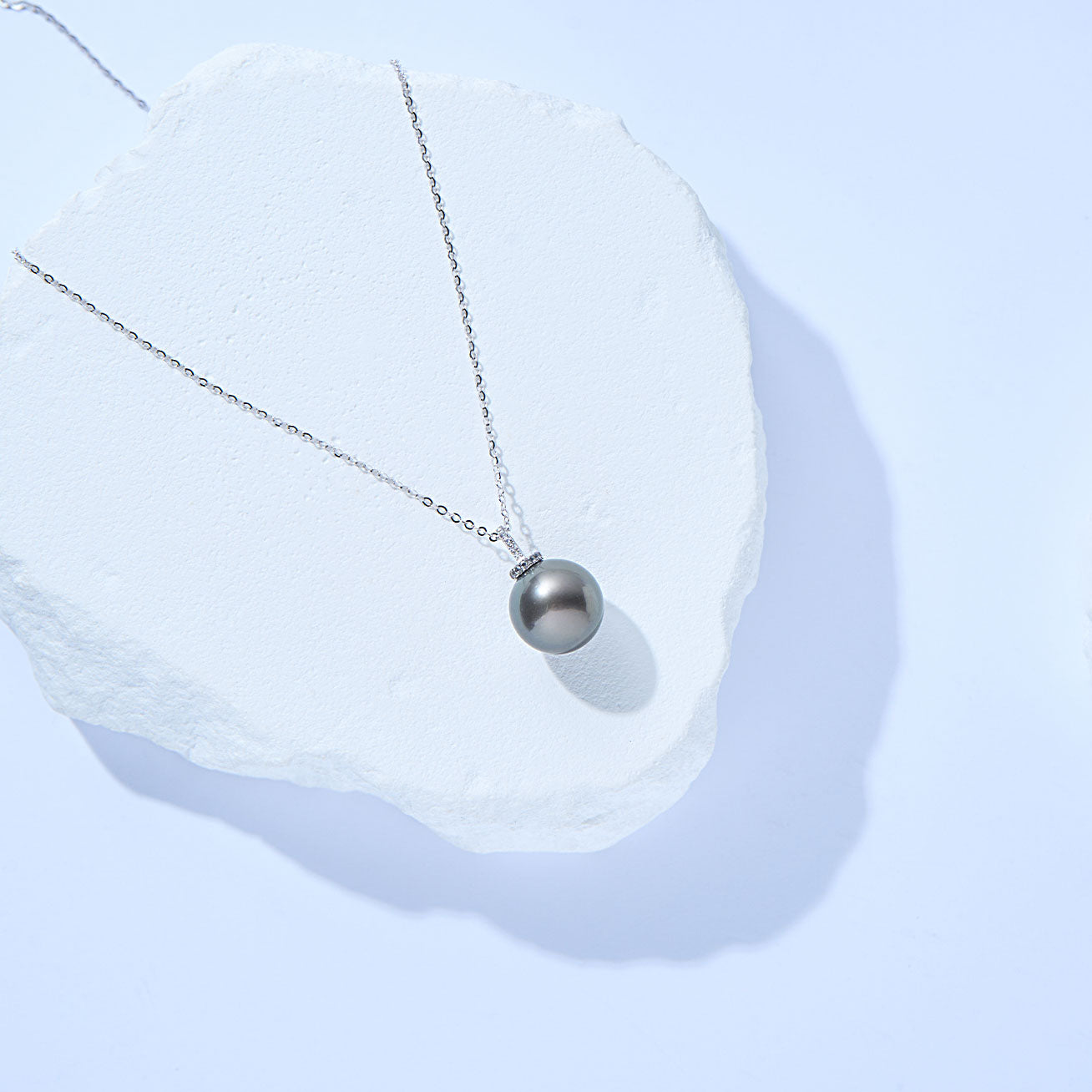 18K Solid Gold Tahitian Pearl Necklace for Women - Genuine Saltwater Pearl Jewelry Gift for Anniversary, Birthday & Special Occasions