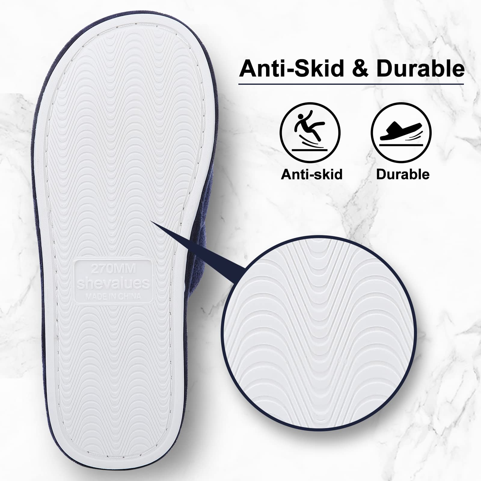 Shevalues Women's Terry Cloth Open Toe Slippers with Memory Foam - Soft & Comfortable Slip-On House Shoes for Indoor Relaxation, Spa Days & Cozy Lounging at Home