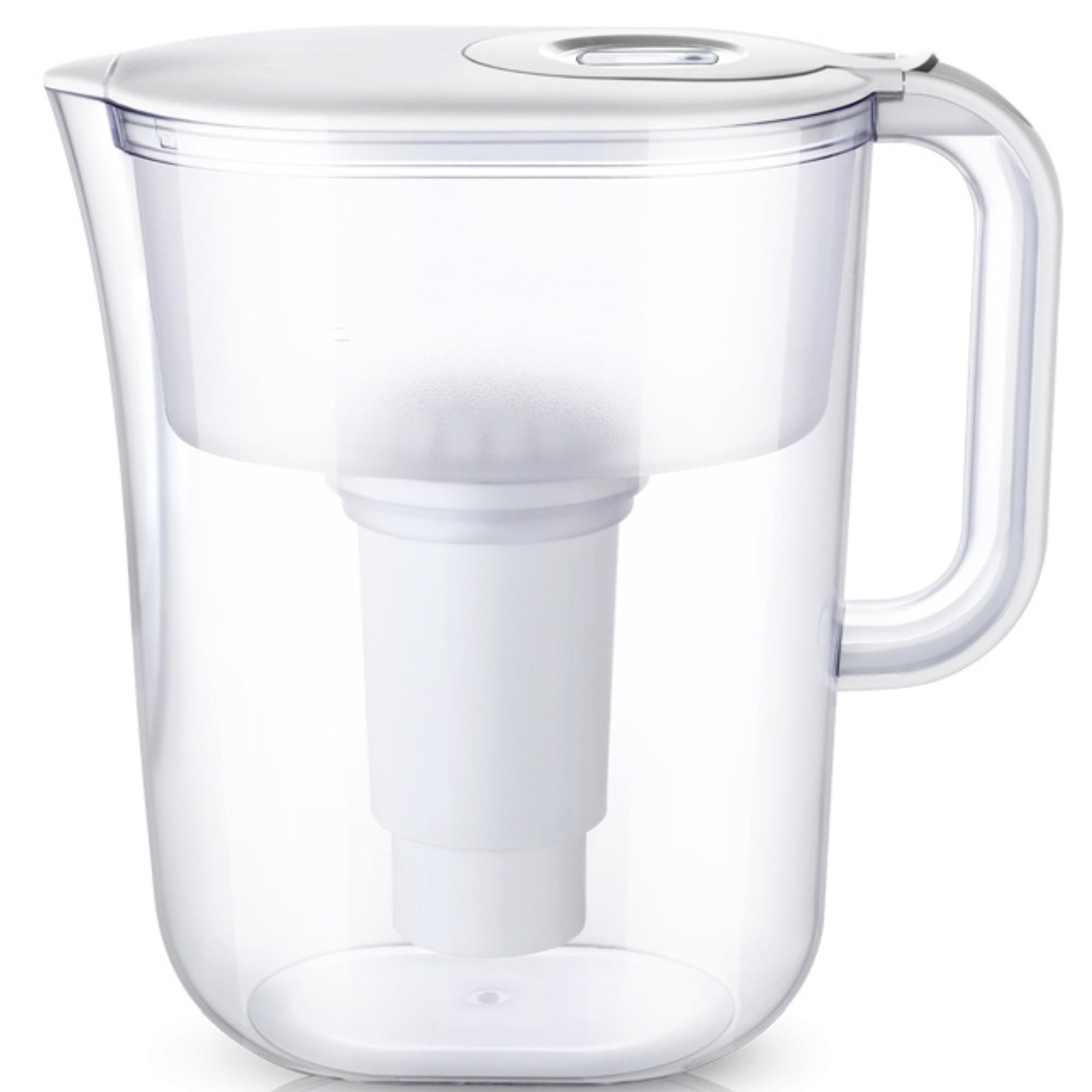 10-Cup Water Filter Pitcher with 5 Replacement Filters & Smart Electronic Filter Change Reminder - Brita-Compatible Water Pitcher Replacement - Perfect for Home, Office, and Travel Use