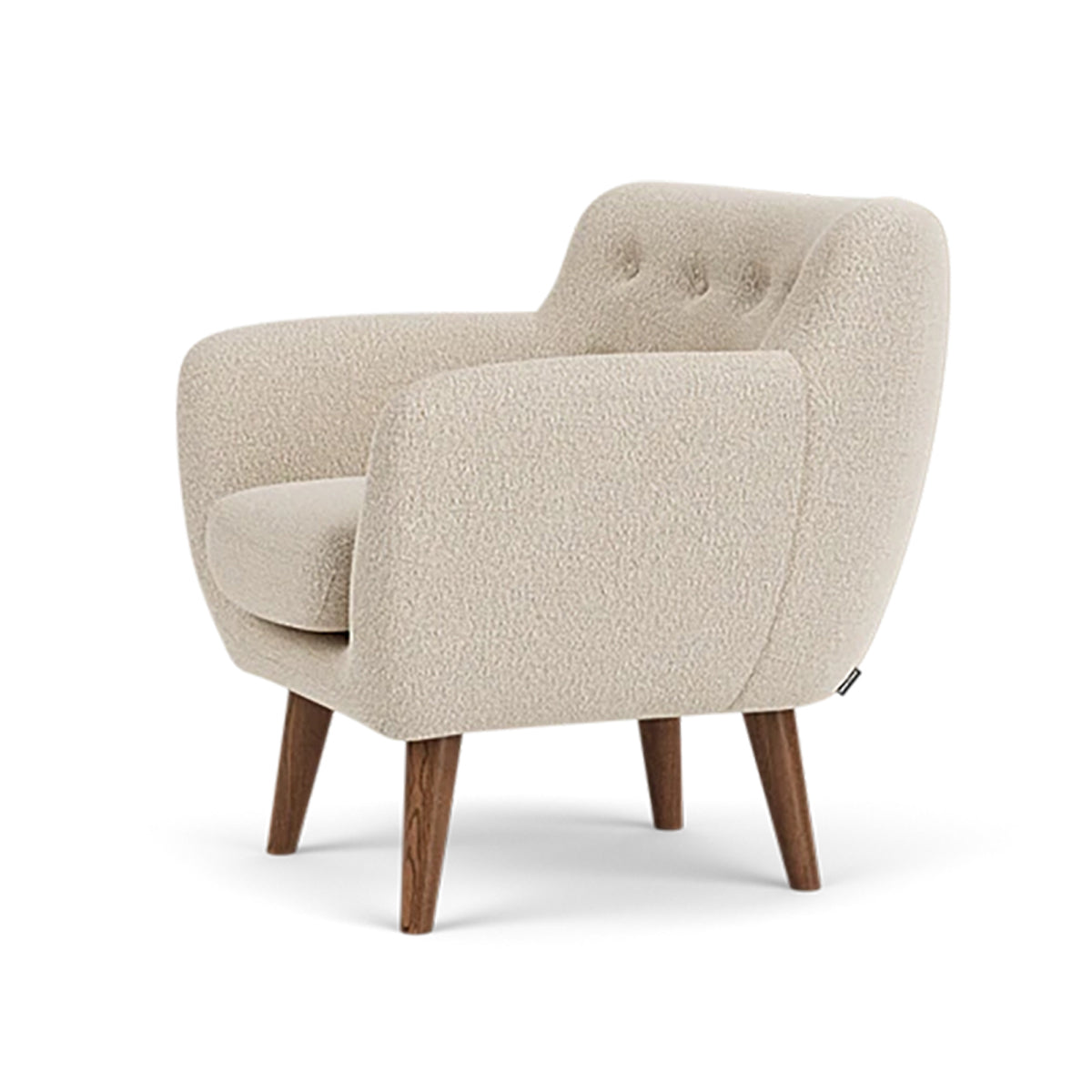 Anne Boucle Armchair - Modern Velvet Upholstered Accent Chair for Living Room, Bedroom, or Office - Stylish & Comfortable Seating with Solid Wood Legs