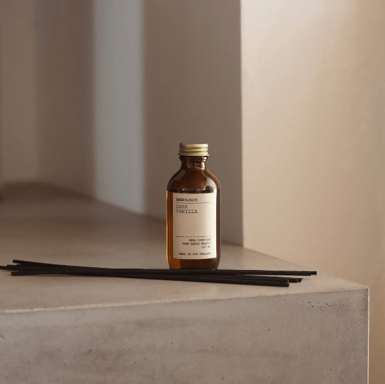 Dark Vanilla Reed Diffuser - Premium Home Fragrance Oil Set for Living Room, Bedroom & Bathroom | Long-Lasting Aromatherapy Scent for Relaxation & Stress Relief