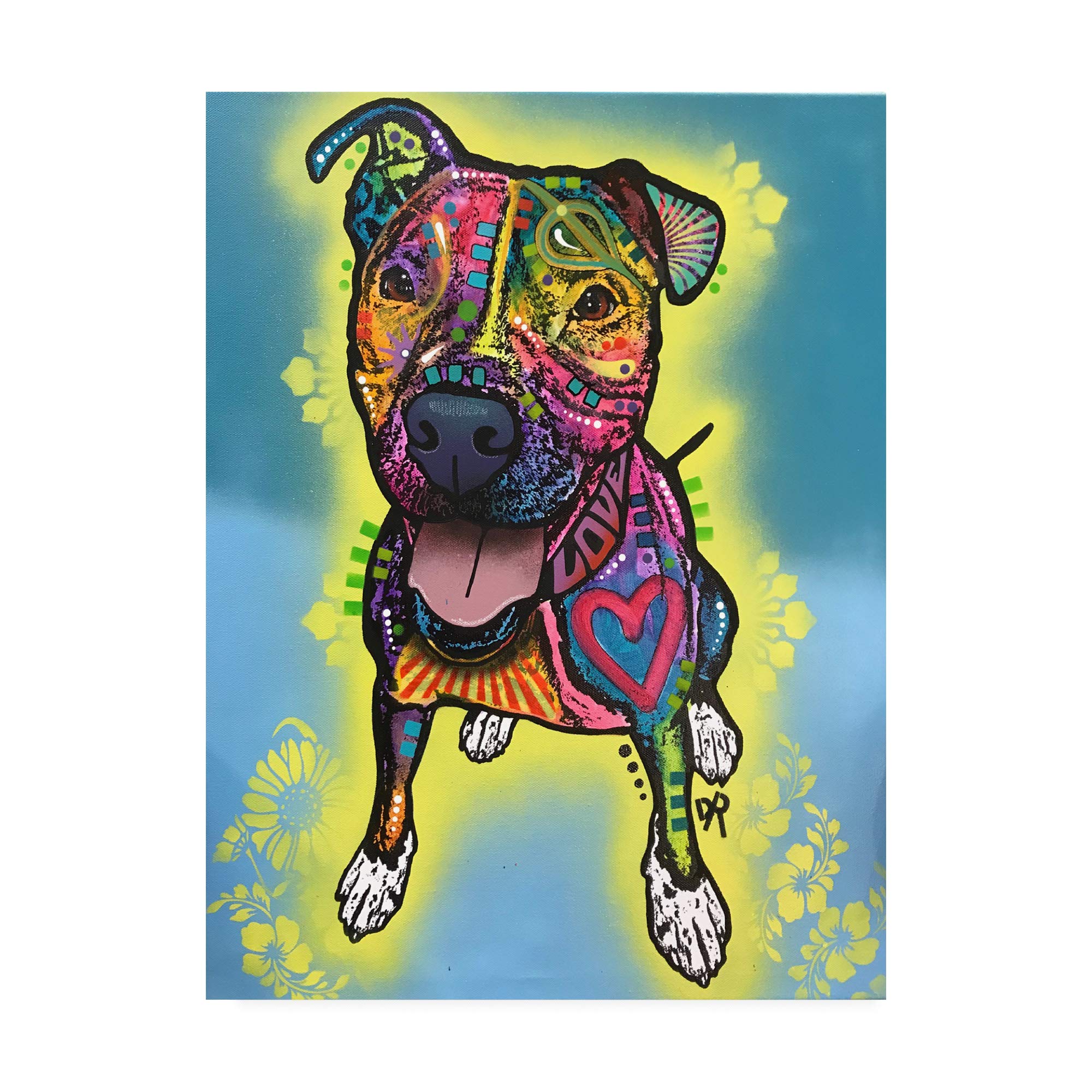 Dean Russo Dog Pop Art Pitt Bull Canvas Print - 35x47 Inch Wall Decor for Living Room, Bedroom & Office | Trademark Fine Art